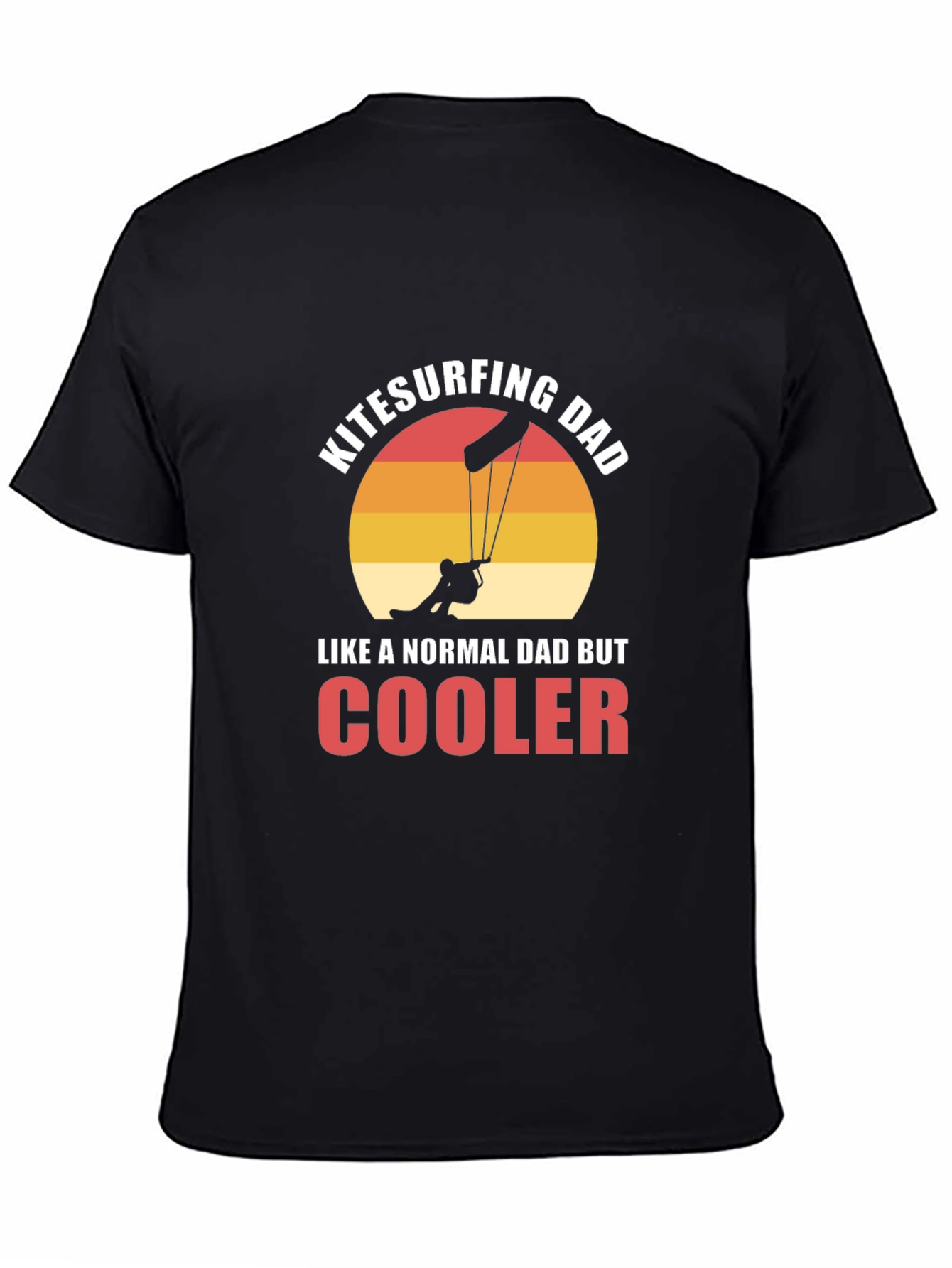 Black Kitesurfing Dad Graphic T-Shirt - Cool Father's Day Tee view 4
