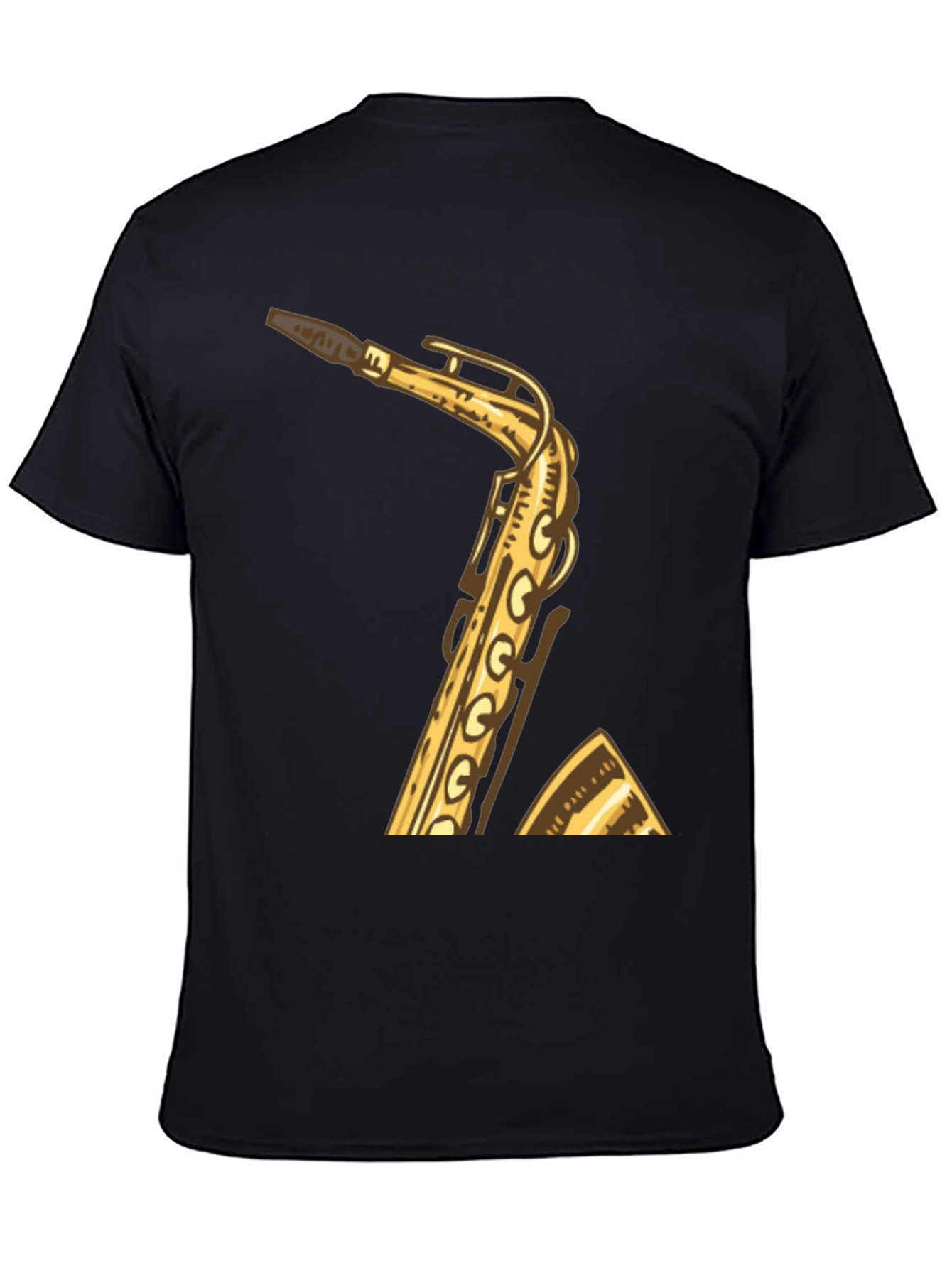 Black Saxophone Graphic Tee - Musician Style Shirt view 4