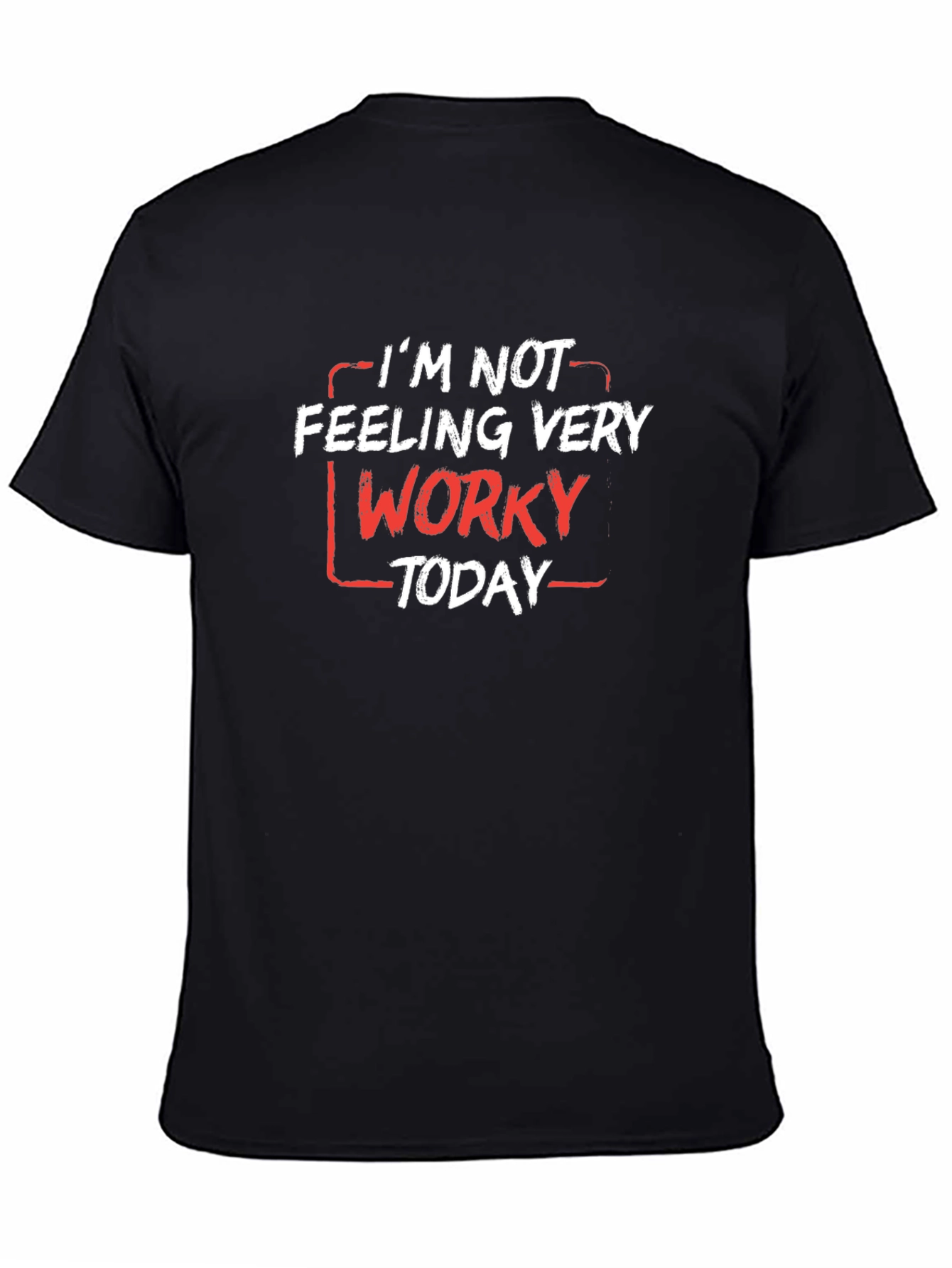 Black Funny "Worky" Graphic Tee - Black view 4