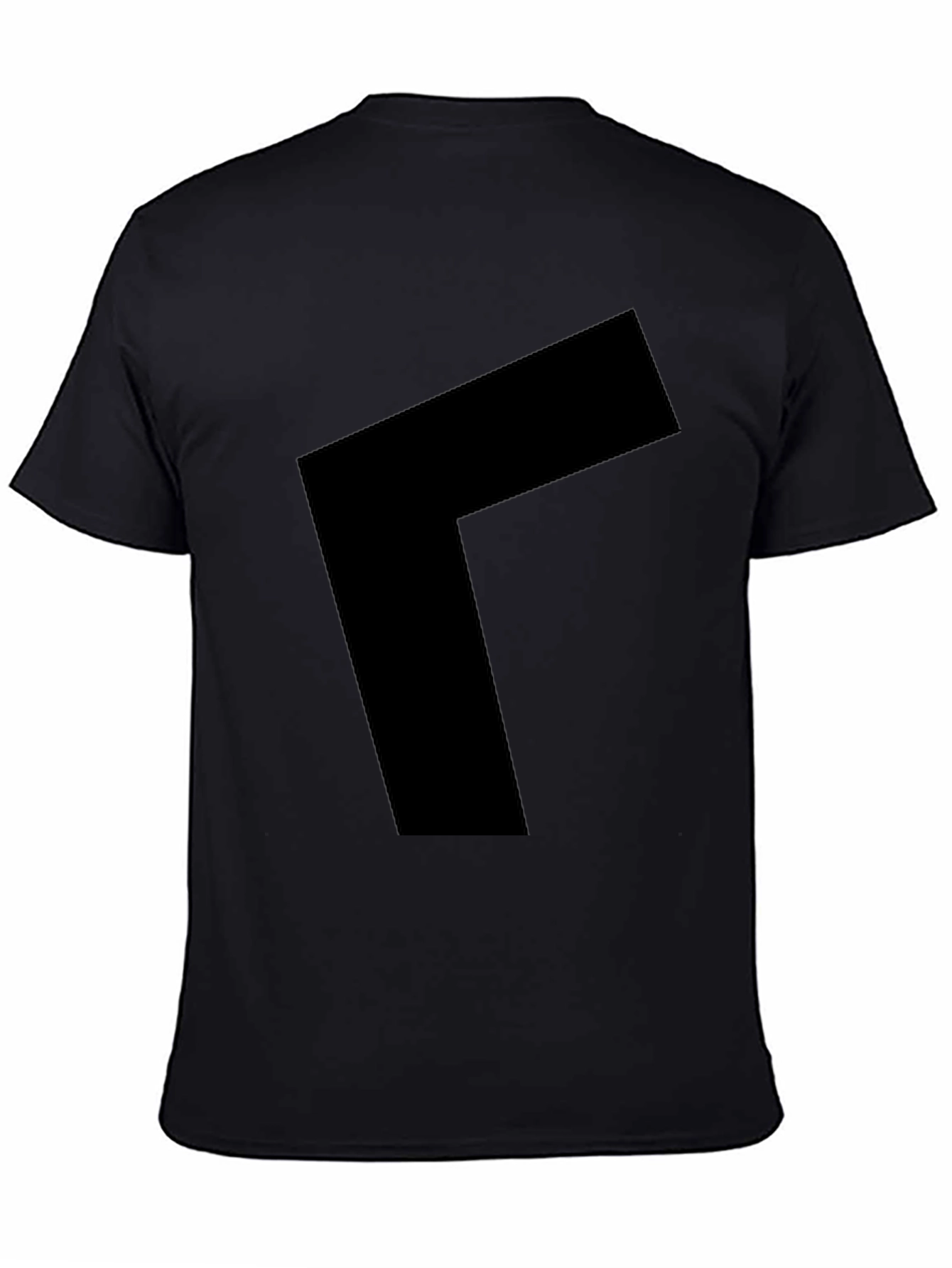 Black Modern Geometric Black Graphic Tee view 4