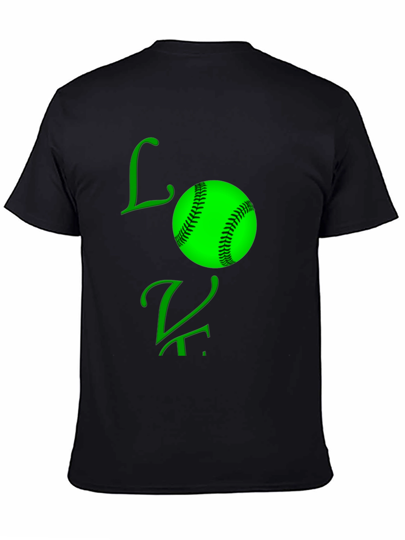 Black Love Baseball Black T-Shirt view 4