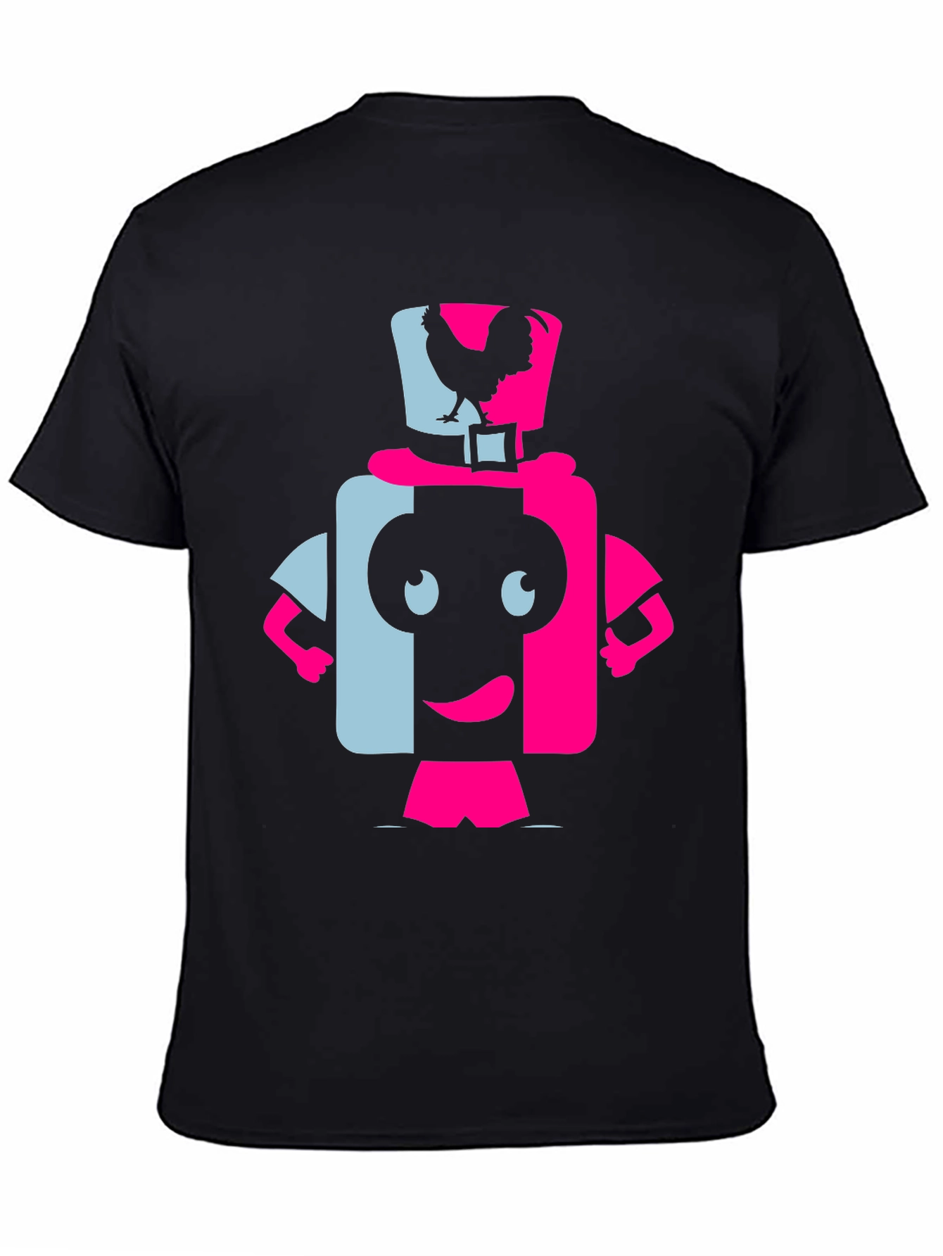 Black Funky Rooster Character Graphic Tee view 4