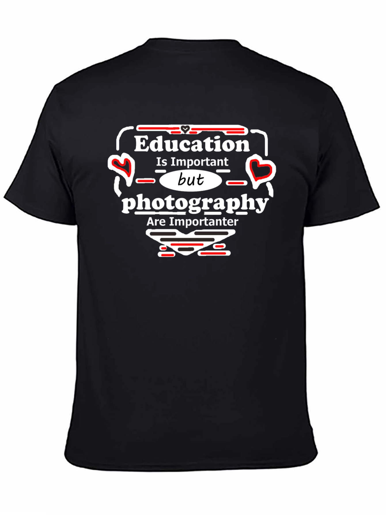 Black Education vs. Photography T-Shirt Funny Gift view 4