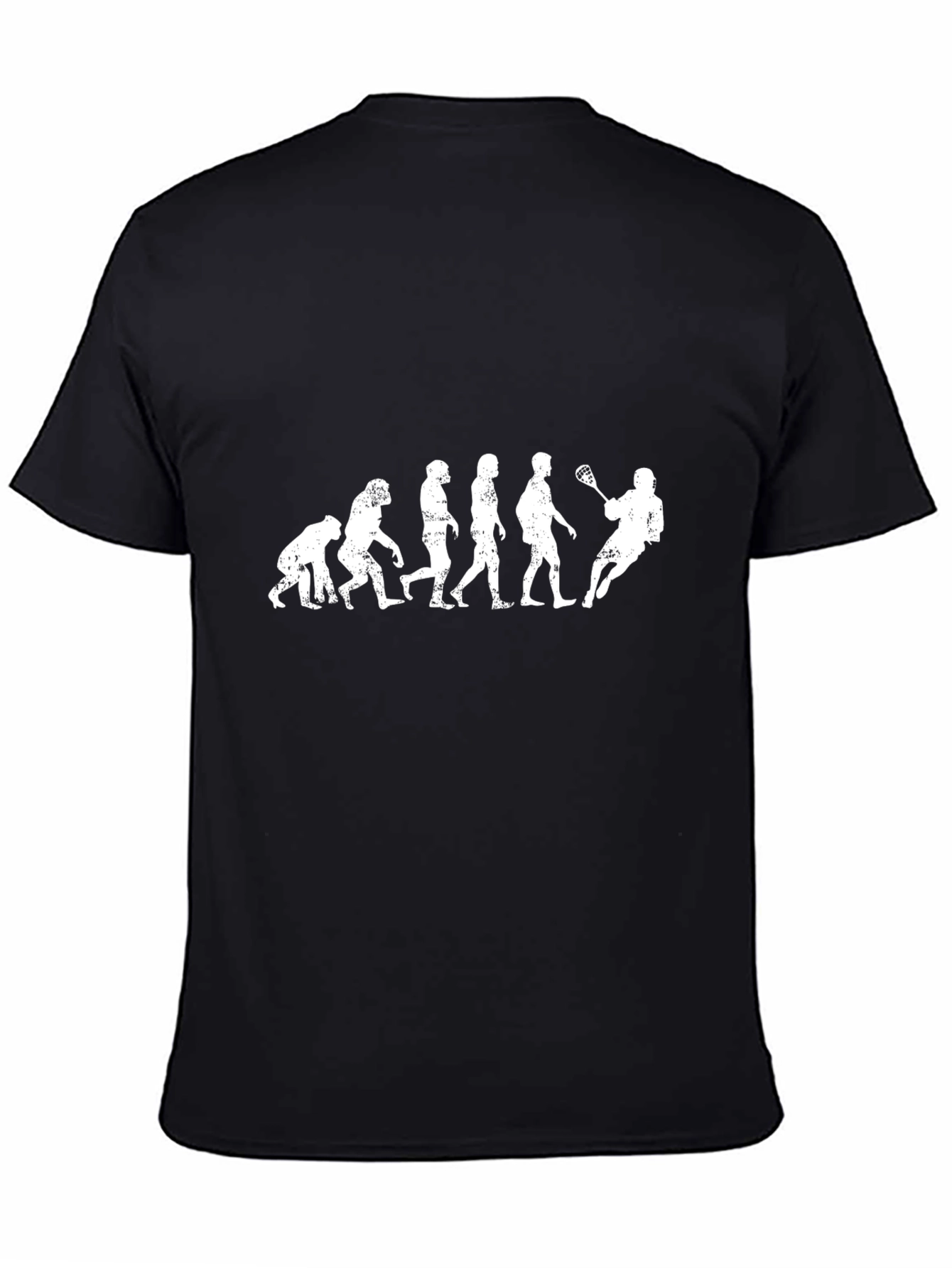 Black Lacrosse Evolution T-Shirt -  Funny Sports Tee view 4