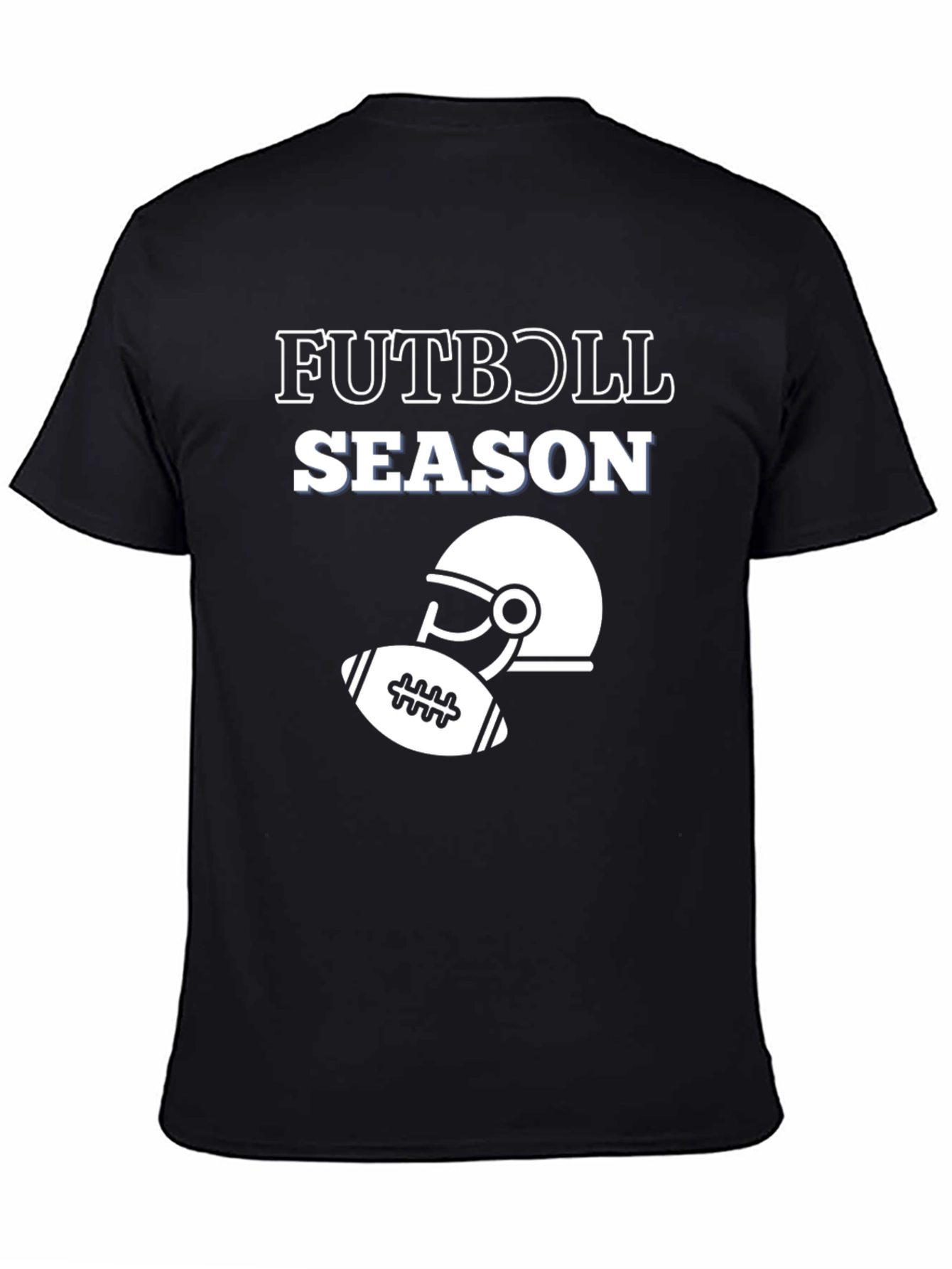 Black Futbol Season Graphic Tee view 4