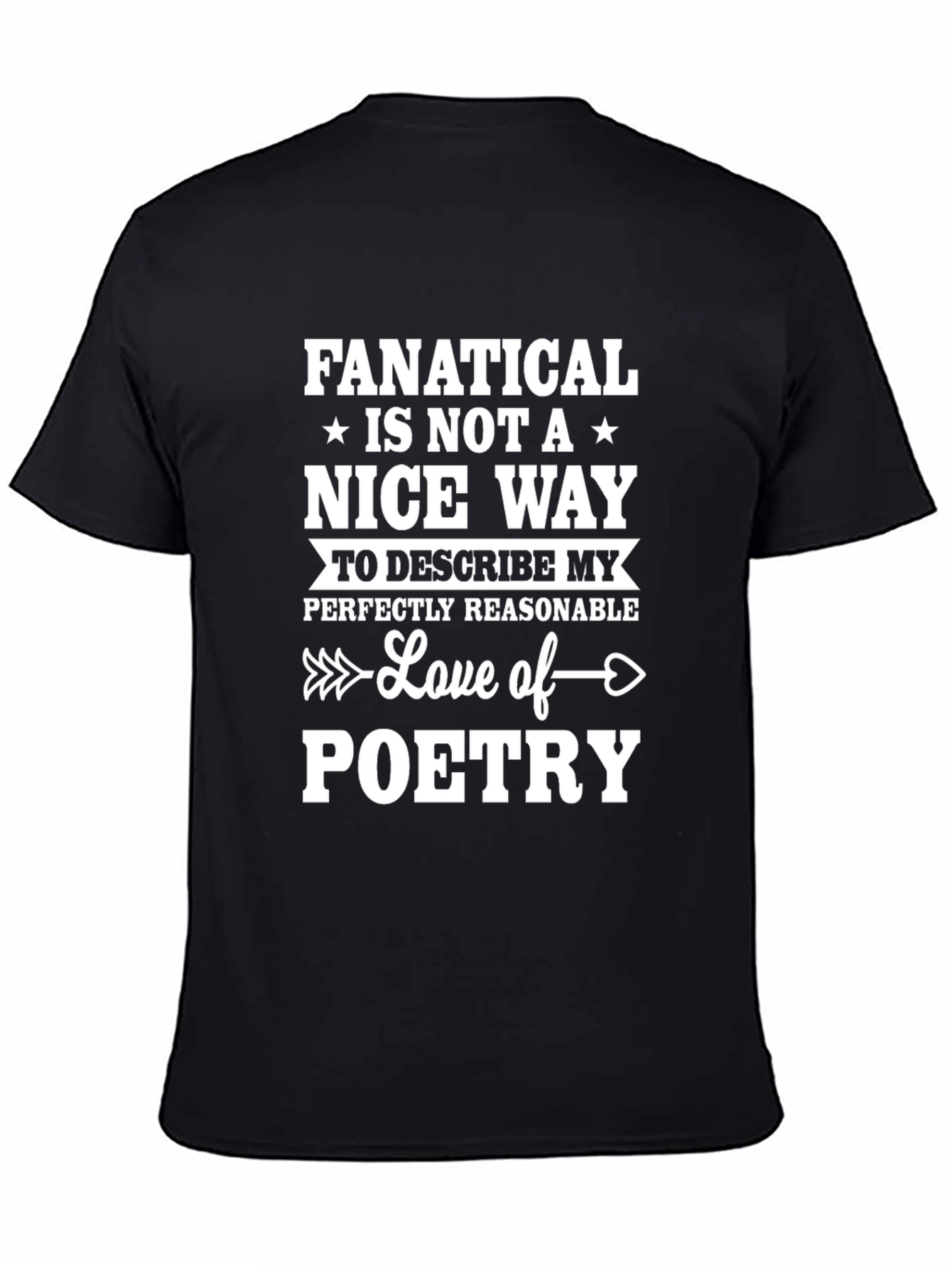 Black Fanatical Poetry Lover Graphic T-Shirt view 4