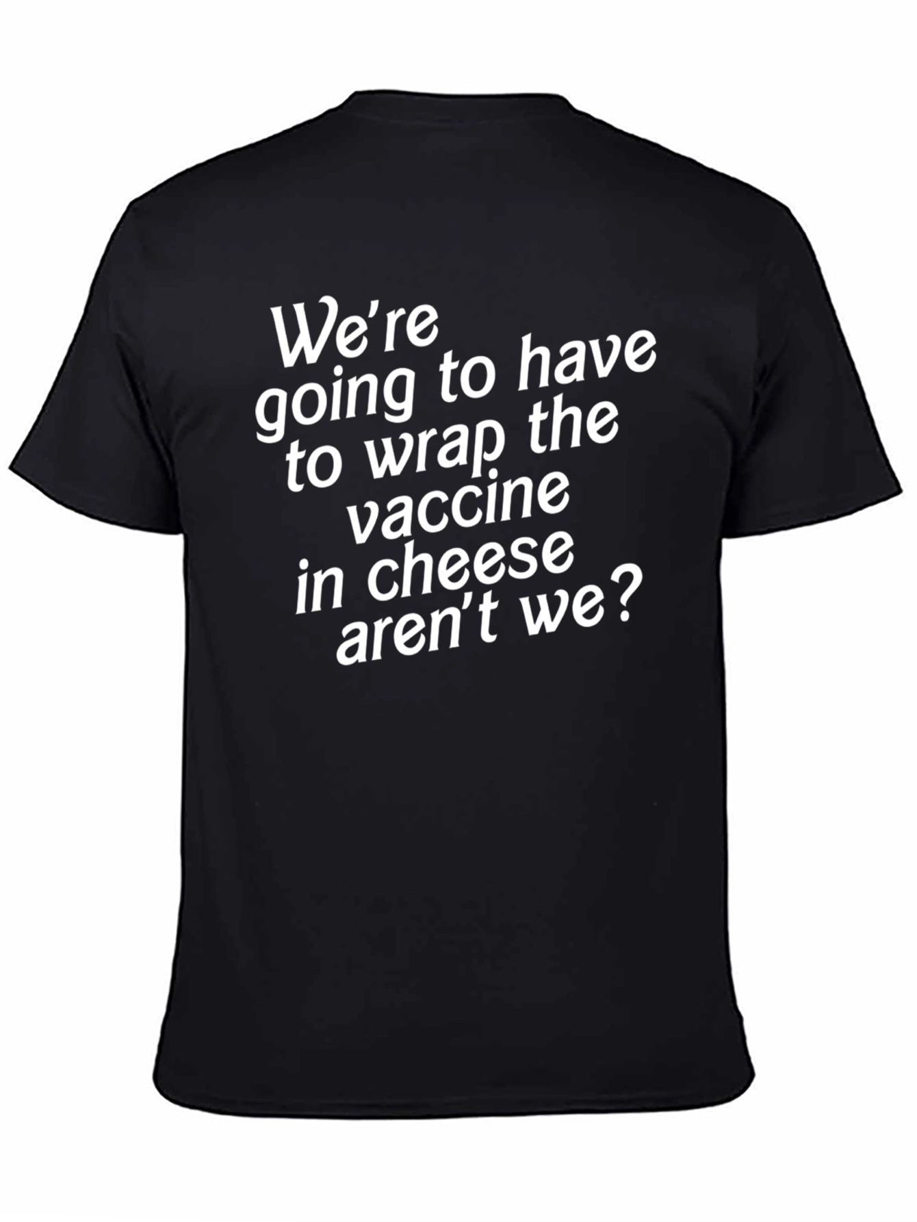 Black Funny Vaccine Cheese Graphic Tee view 4
