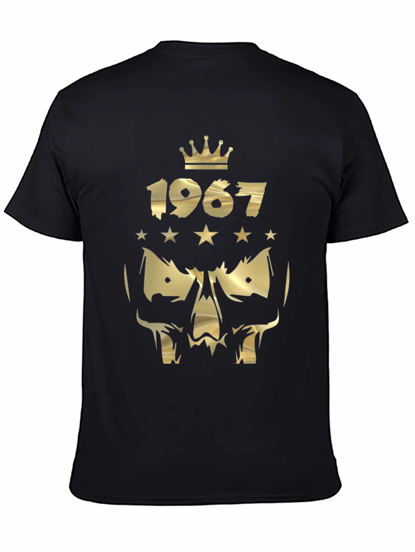 Black Gold 1967 Crown Skull Graphic Black T-Shirt view 4