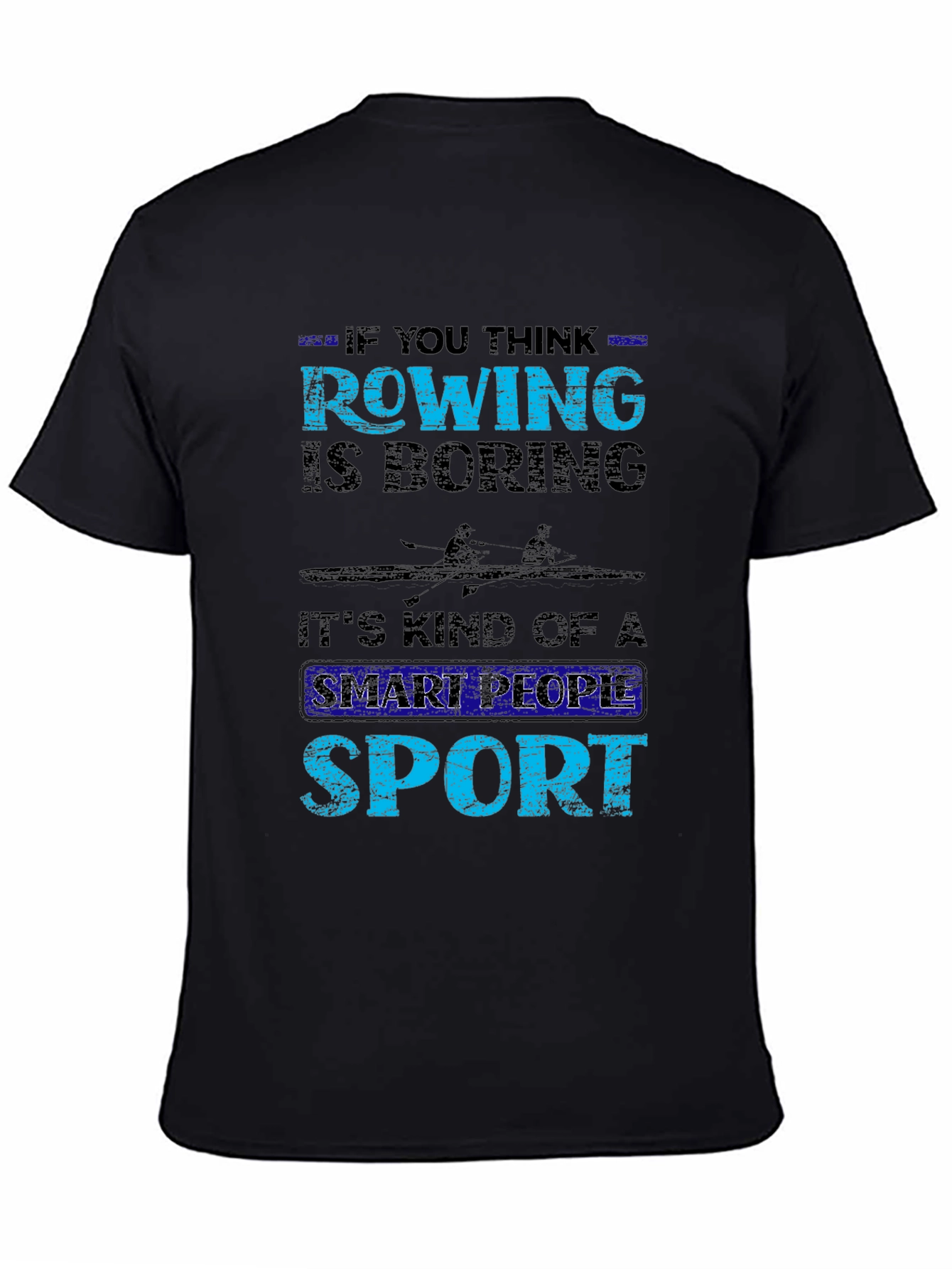 Black Rowing Smart People Sport Graphic T-Shirt view 4