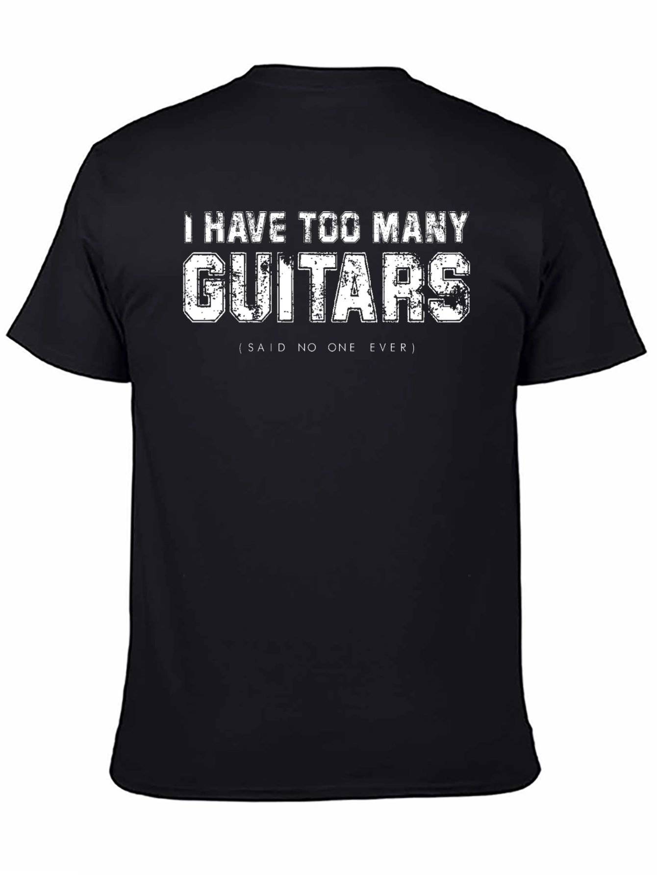 Black I Have Too Many Guitars T-Shirt - Funny Musician Tee view 4