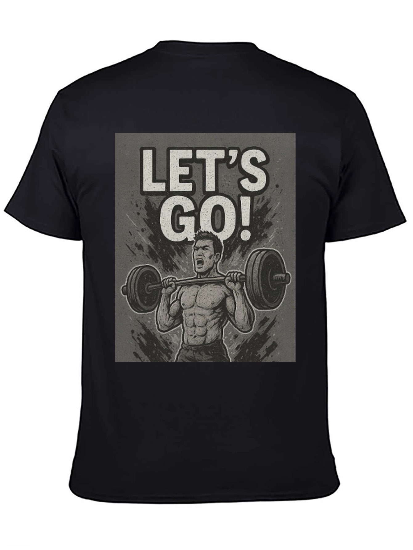 Black Let's Go Weightlifting Black T-Shirt view 4