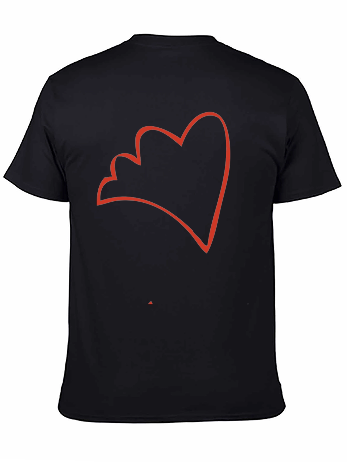 Black Abstract Heart Outline Men's Black T-Shirt view 4