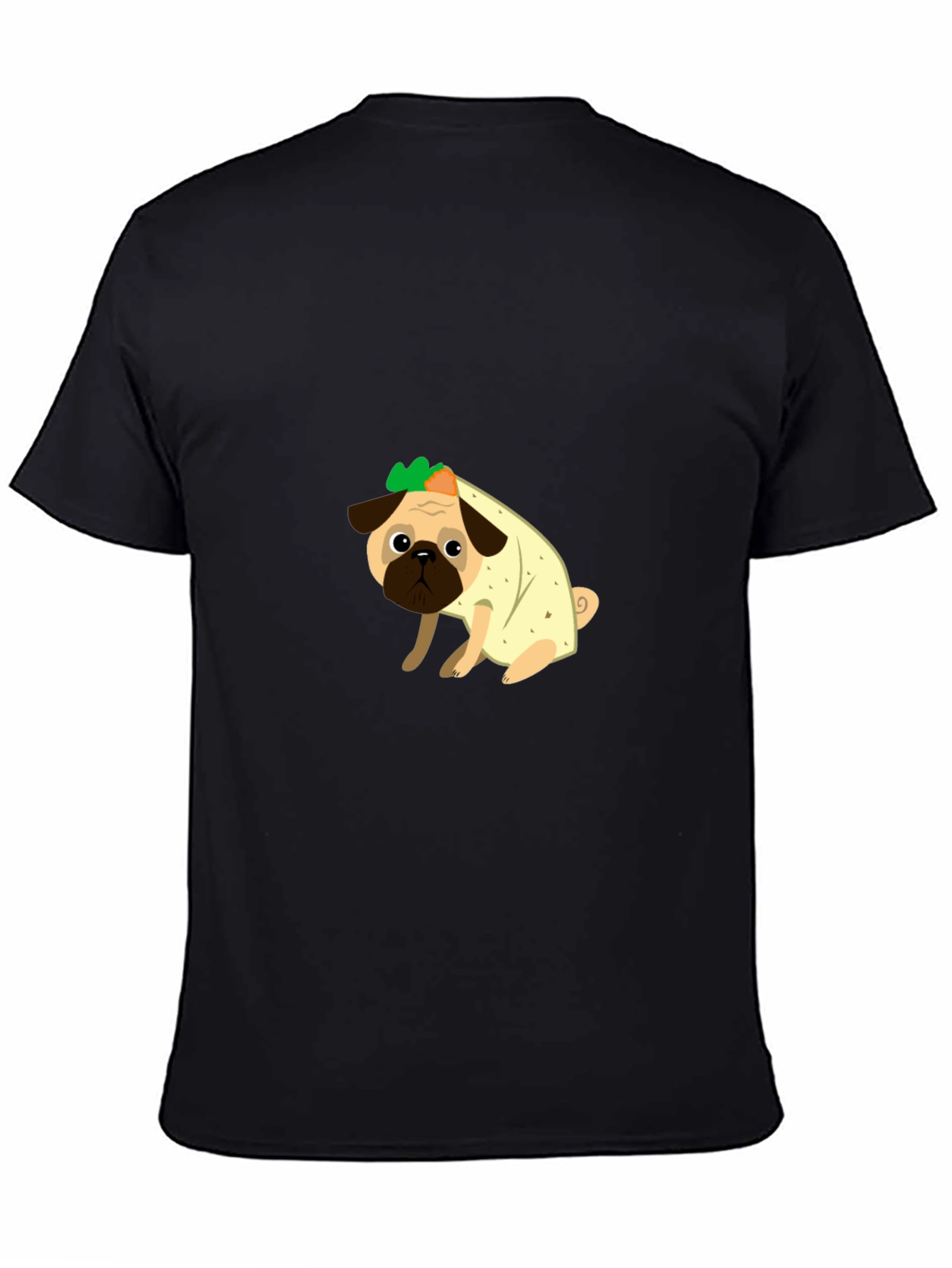 Black Pug Burrito T-Shirt - Cute Novelty Tee view 4