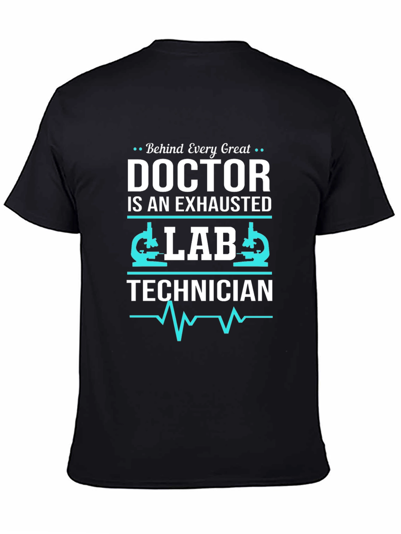 Black Exhausted Lab Tech T-Shirt - Funny Doctor Medical Tee view 4