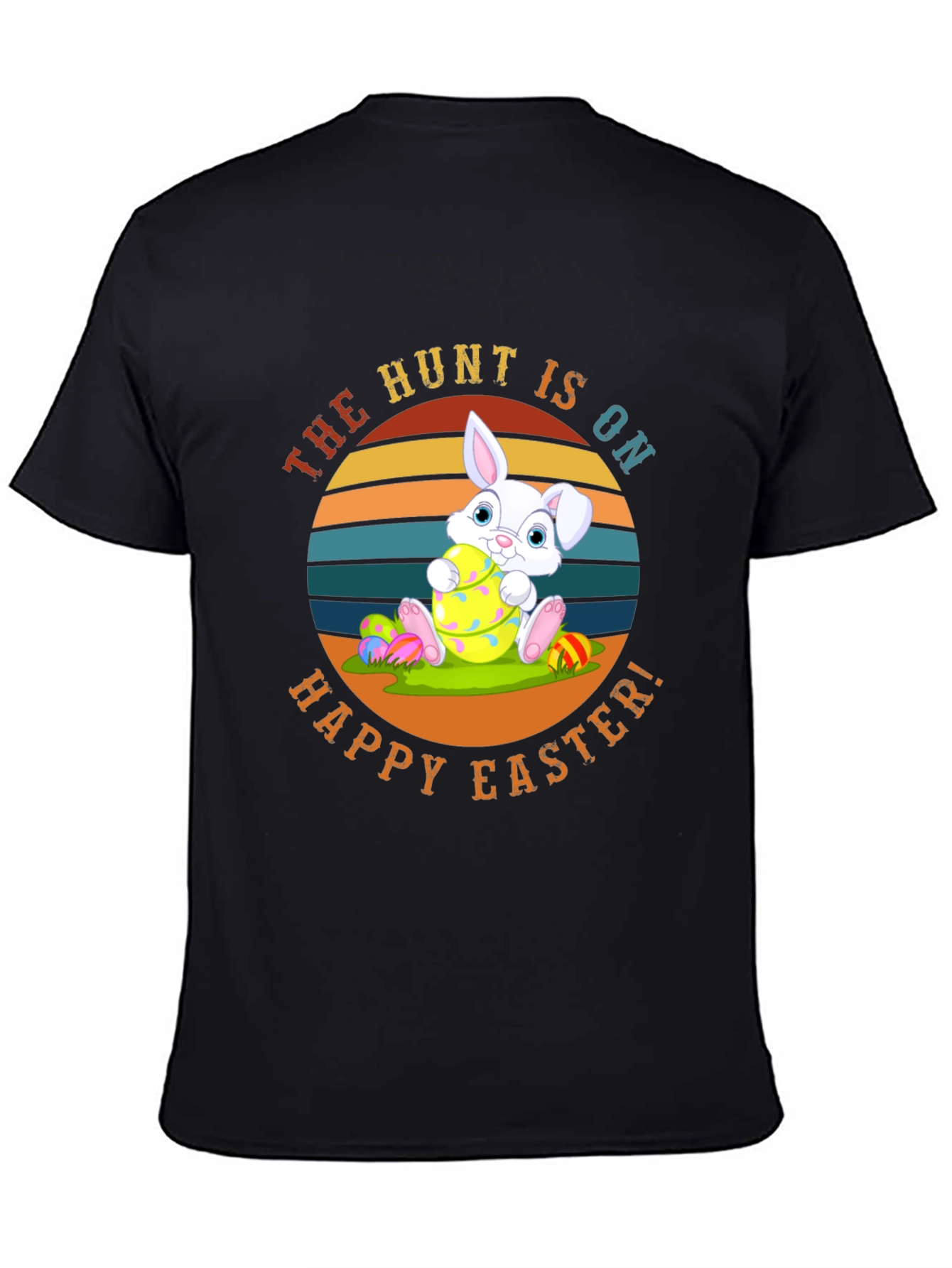 Black Happy Easter Bunny T-Shirt view 4