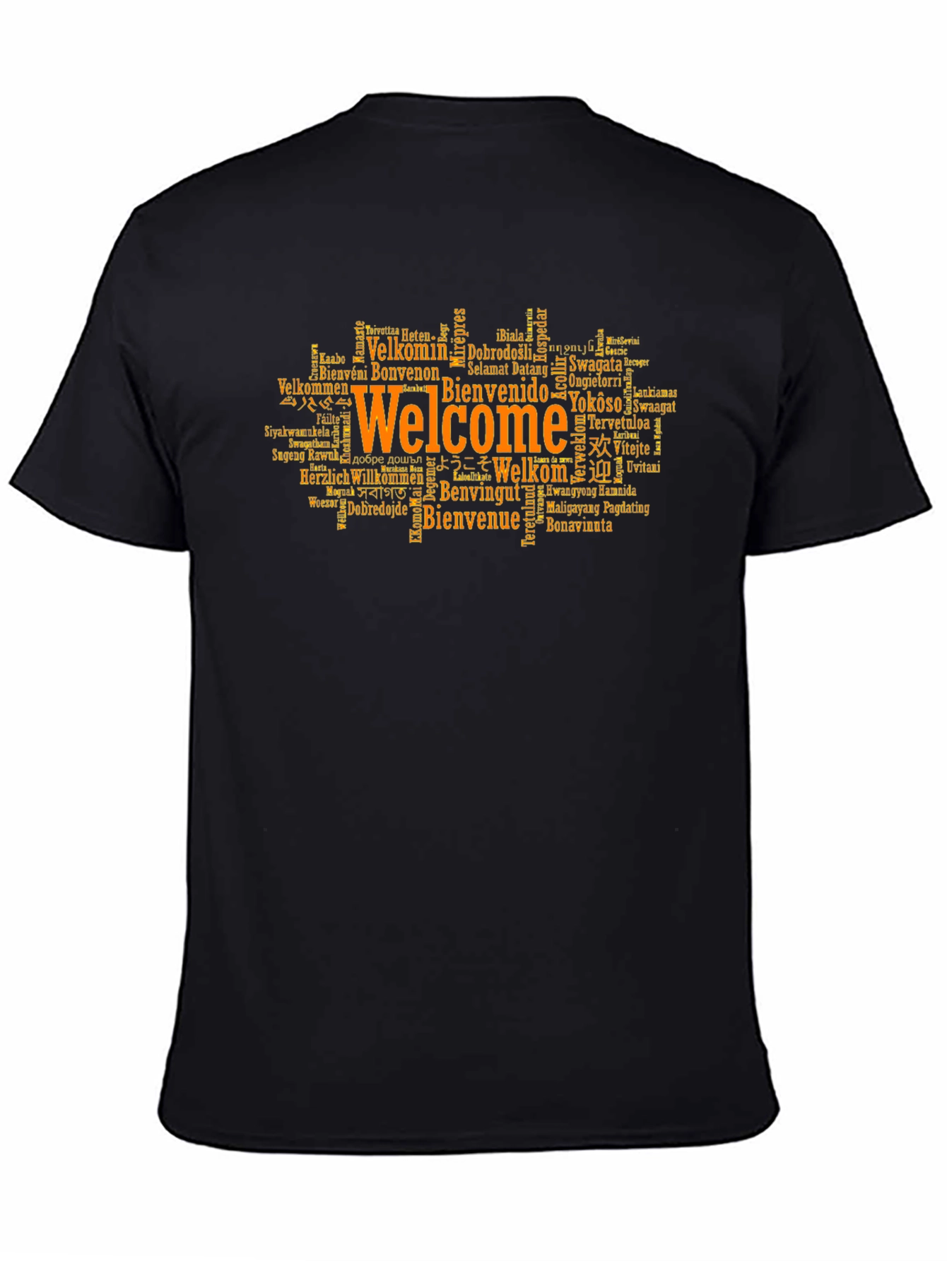 Black Welcome Around The World Graphic T-Shirt view 4