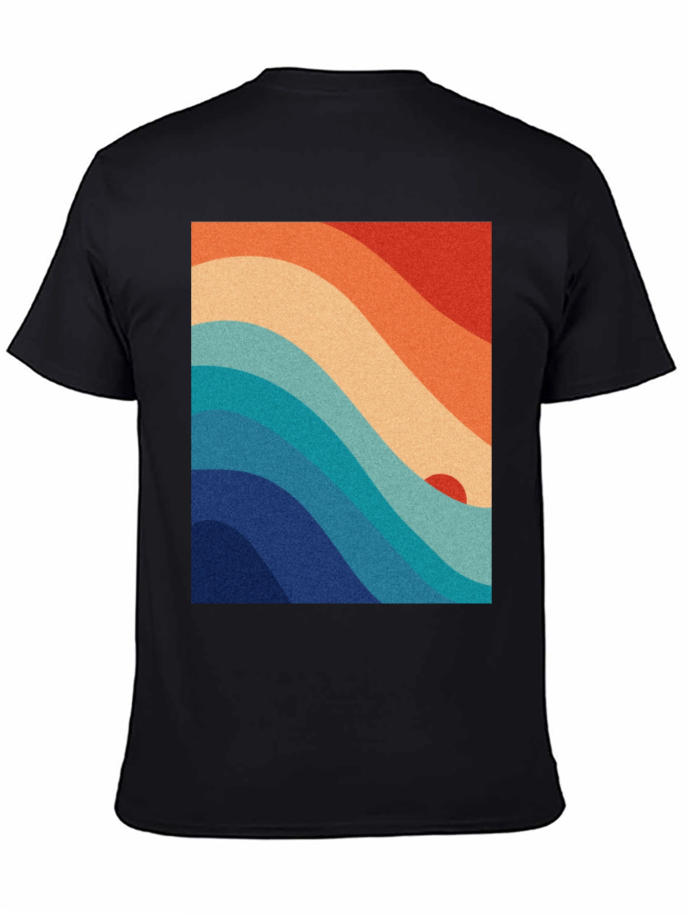 Black Retro Wave Graphic Tee - Vintage Style view 4