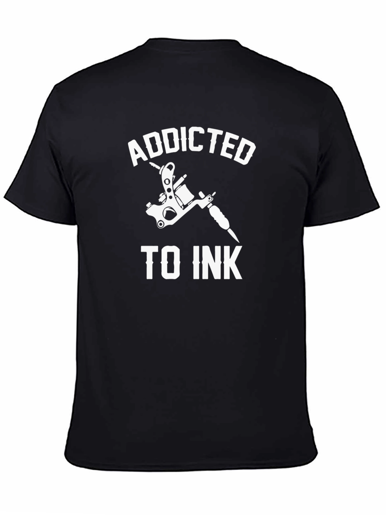 Black Addicted To Ink Tattoo T-Shirt - Stylish Design view 4