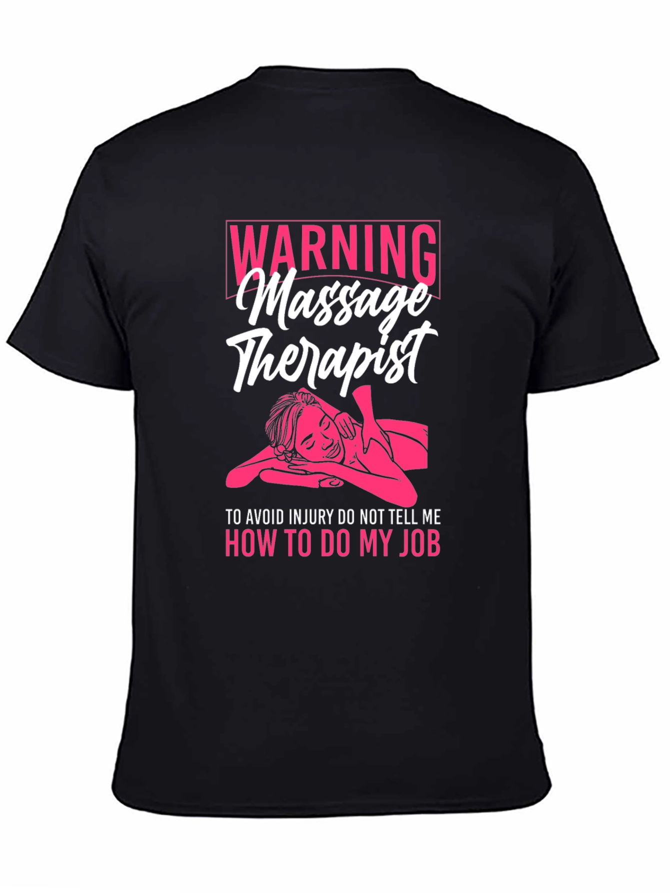 Black Warning Massage Therapist T-Shirt - Funny Gift Idea view 4