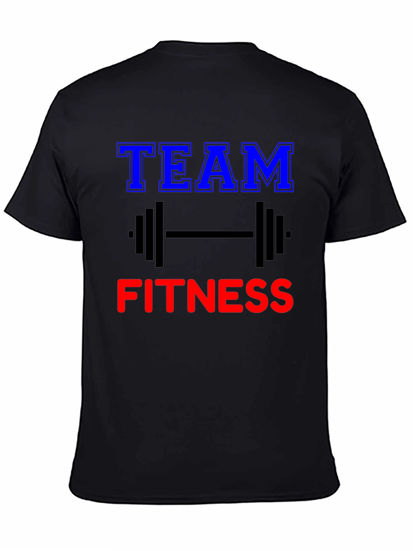 Black Team Fitness Graphic Tee - Gym Workout Shirt view 4