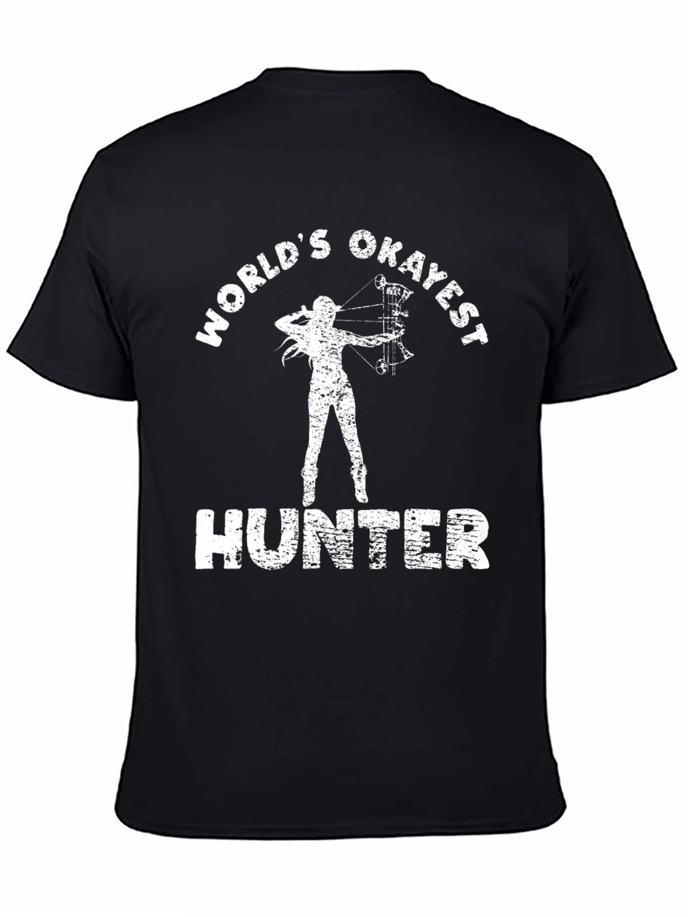 Black World's Okayest Hunter Graphic T-Shirt - Black view 4