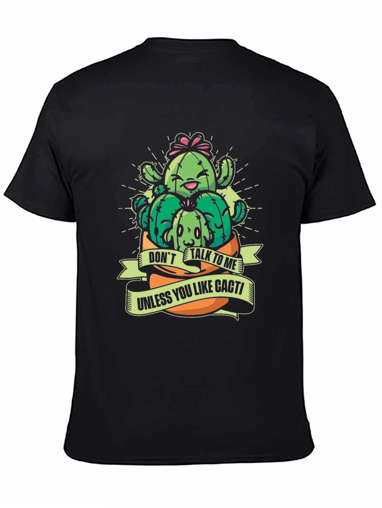Black Cactus Lover T-Shirt - "Don't Talk To Me" Novelty Tee view 4