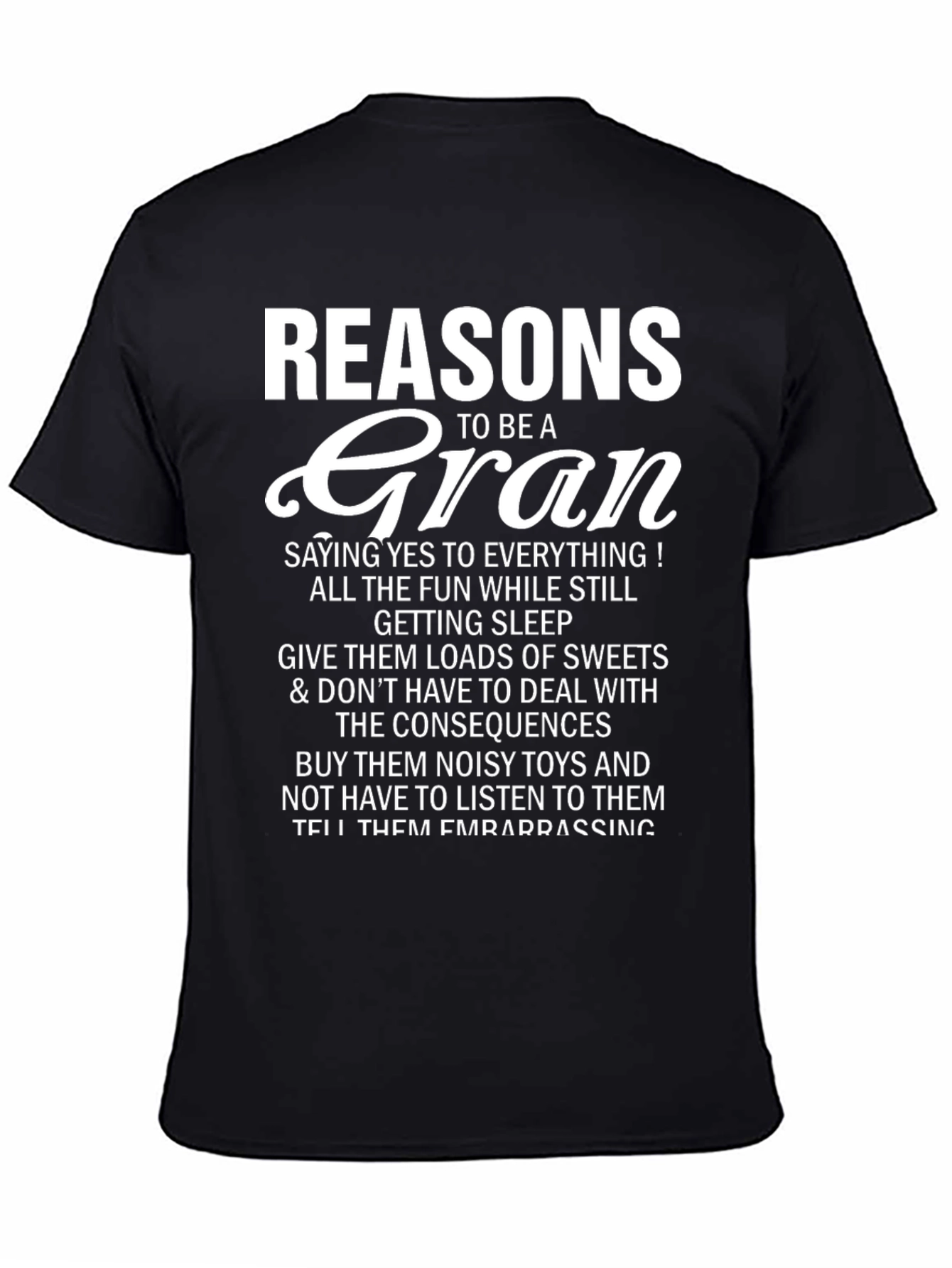 Black Reasons to be a Gran T-Shirt view 4