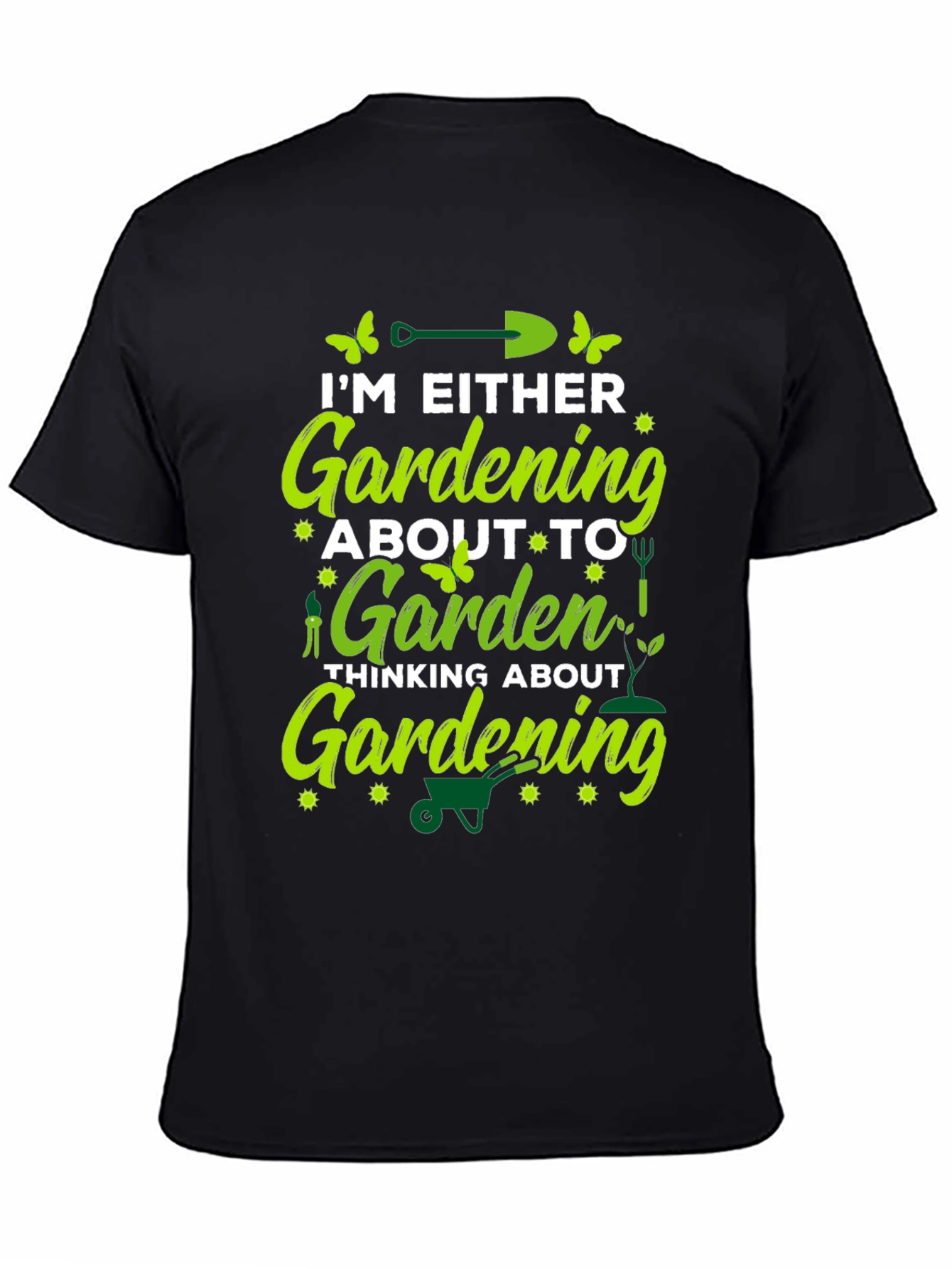 Black Gardening Lover T-Shirt - Black Cotton Blend view 4