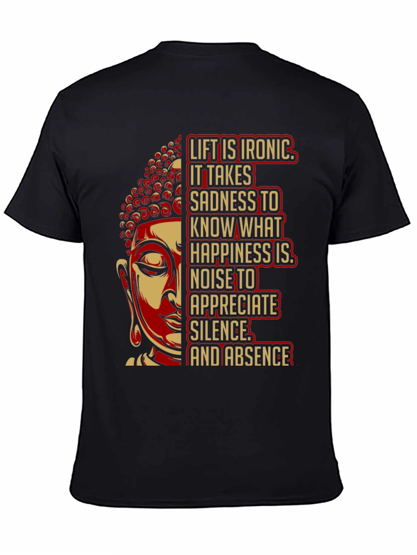 Black Buddha Quote Graphic T-Shirt view 4