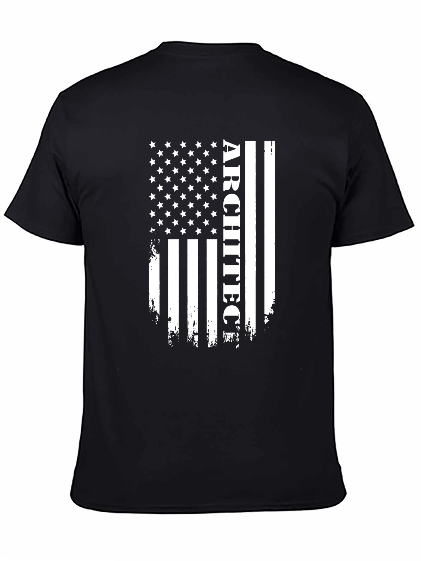 Black Architect American Flag T-Shirt view 4
