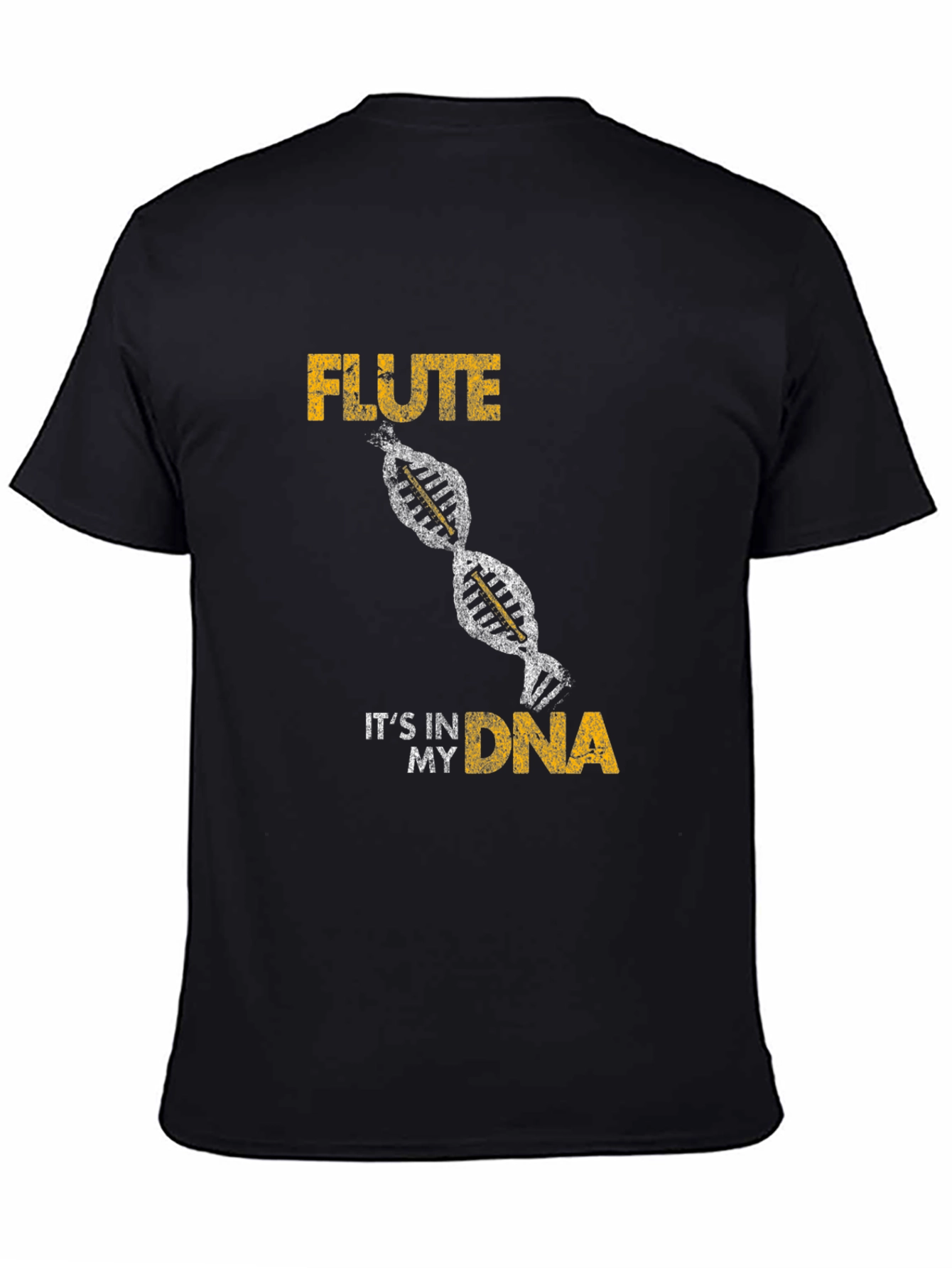 Black Flute DNA Graphic Tee - Musician's Statement Shirt view 4