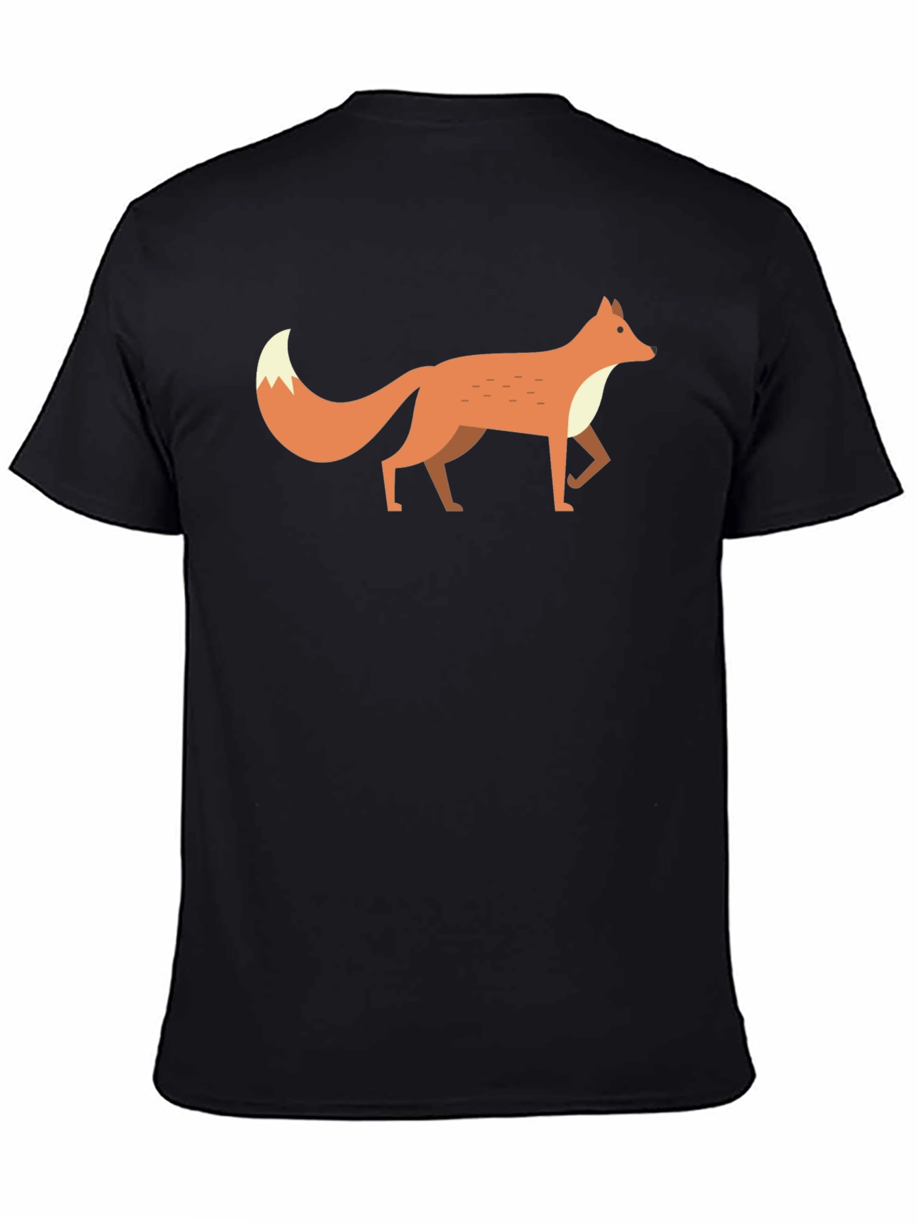 Black Fox Graphic Tee -  Men's Black Cotton T-Shirt view 4