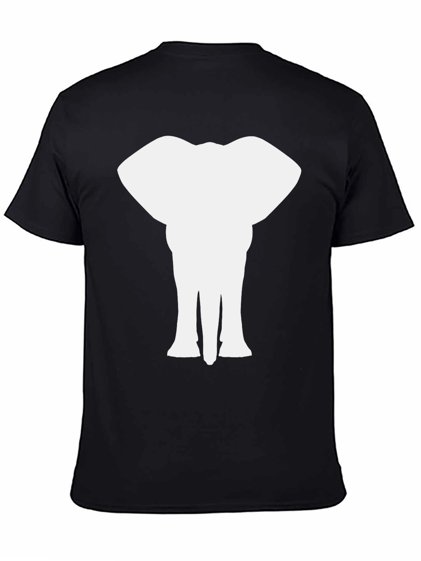 Black Elephant Silhouette Graphic Black T-Shirt view 4