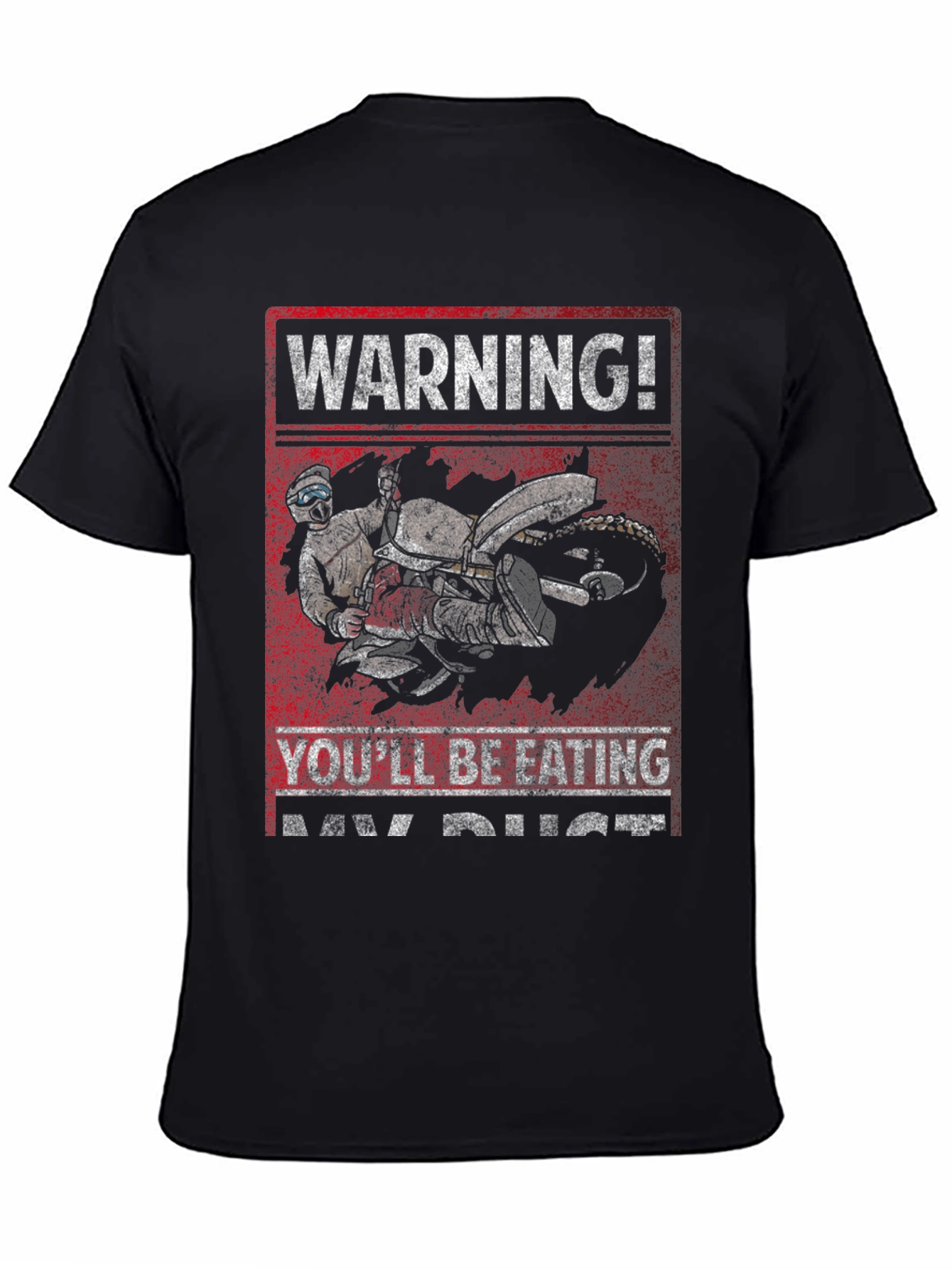 Black Warning Dirt Bike T-Shirt view 4