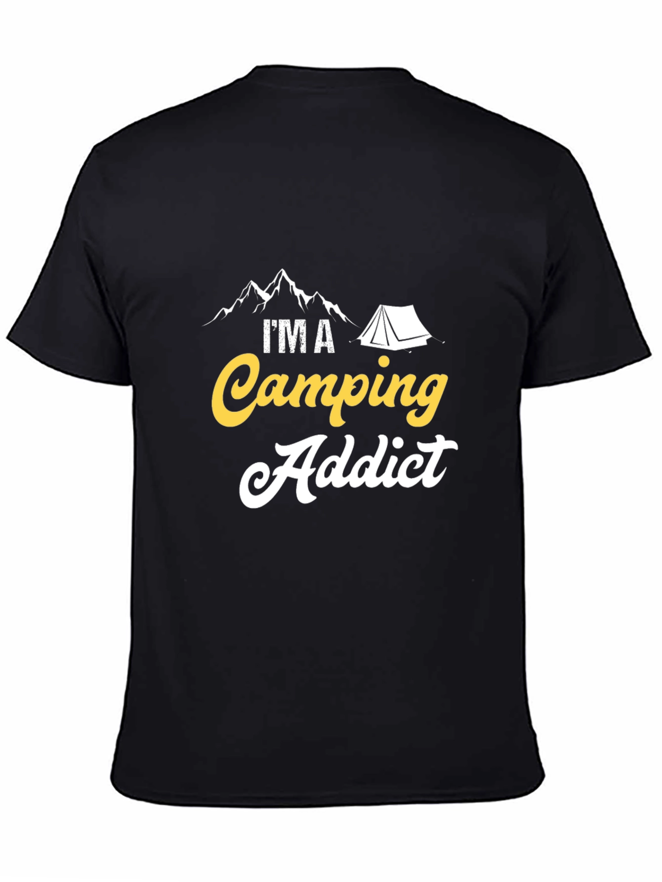 Black Camping Addict T-Shirt: Outdoors Adventure Tee view 4