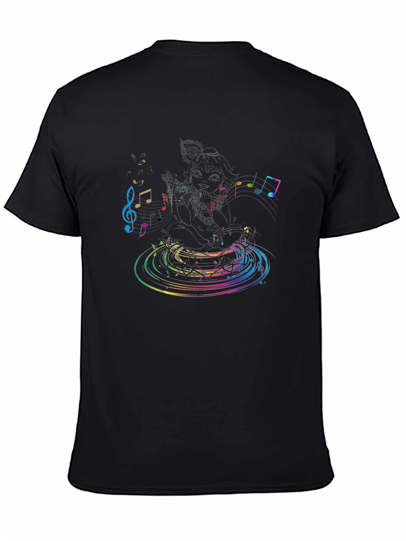 Black Musical DJ Graphic Tee - Black view 4