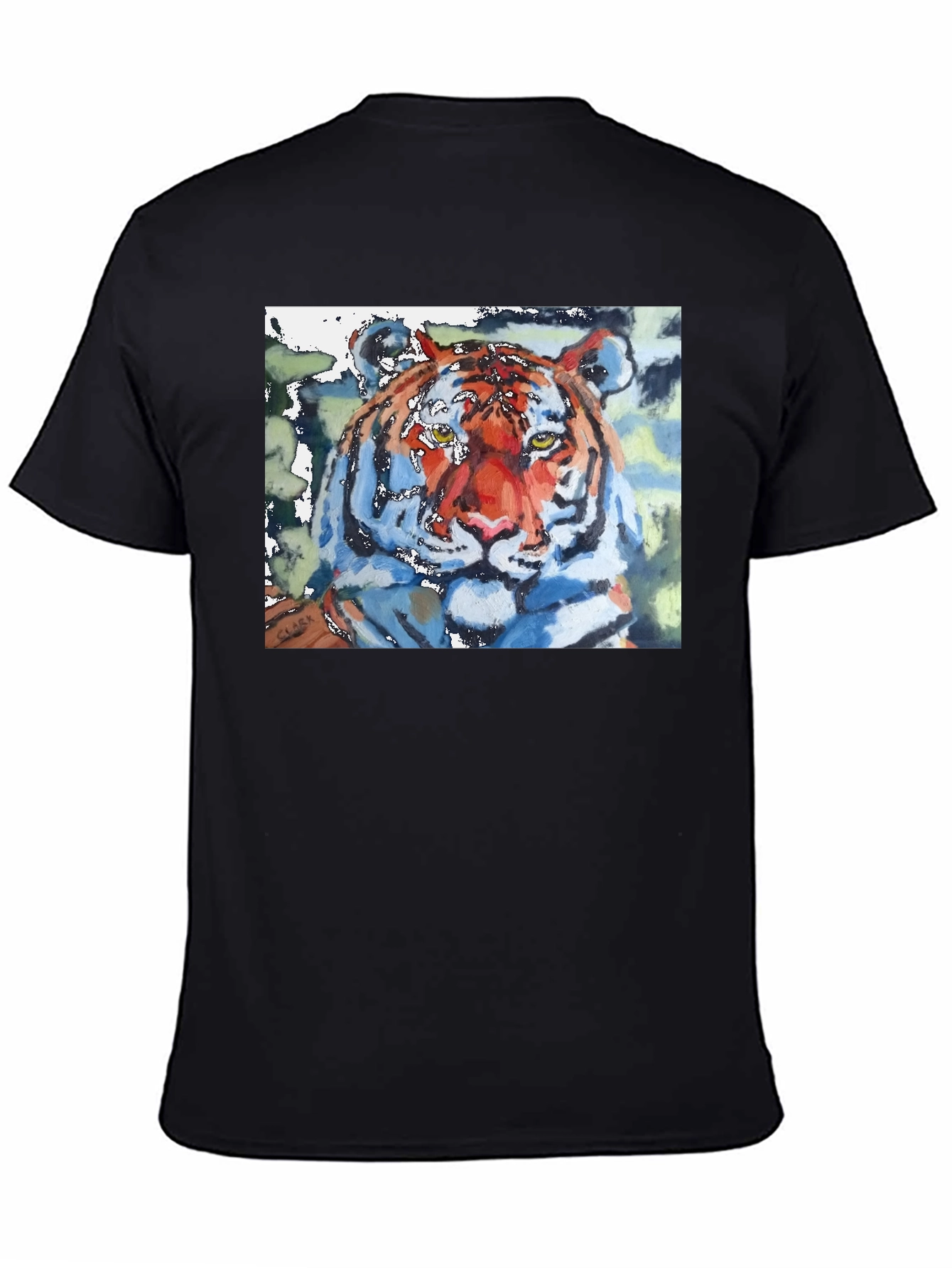 Black Tiger Watercolor Art Graphic T-Shirt view 4