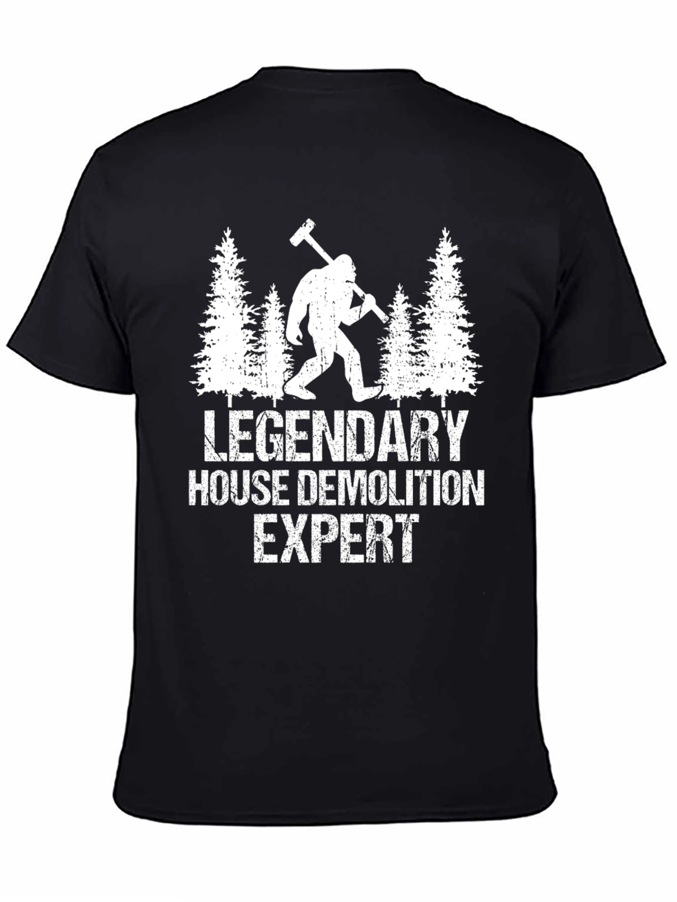 Black Legendary House Demolition Expert T-Shirt view 4
