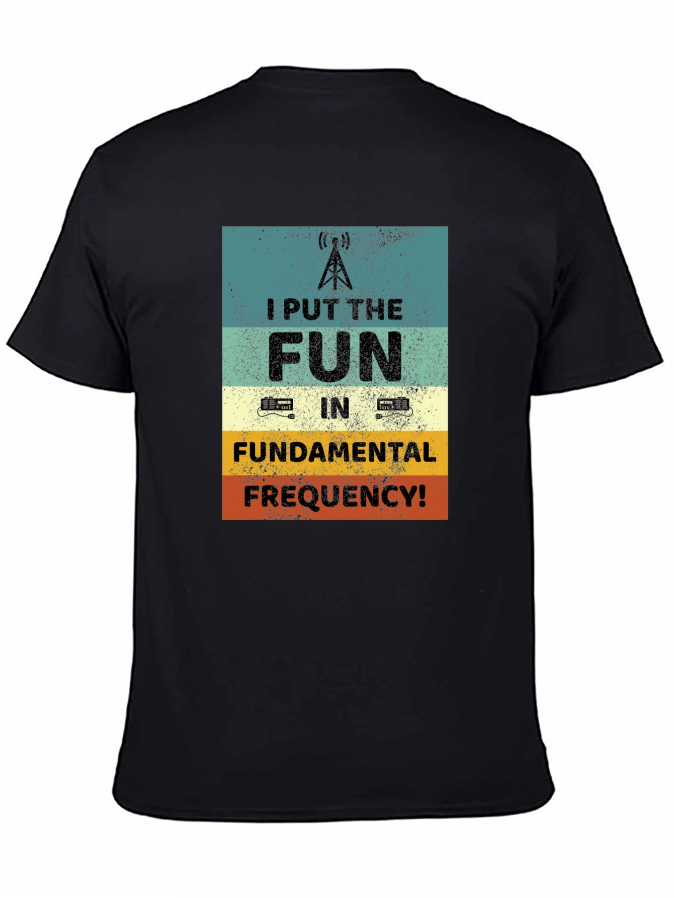 Black Fun Fundamental Frequency T-Shirt view 4