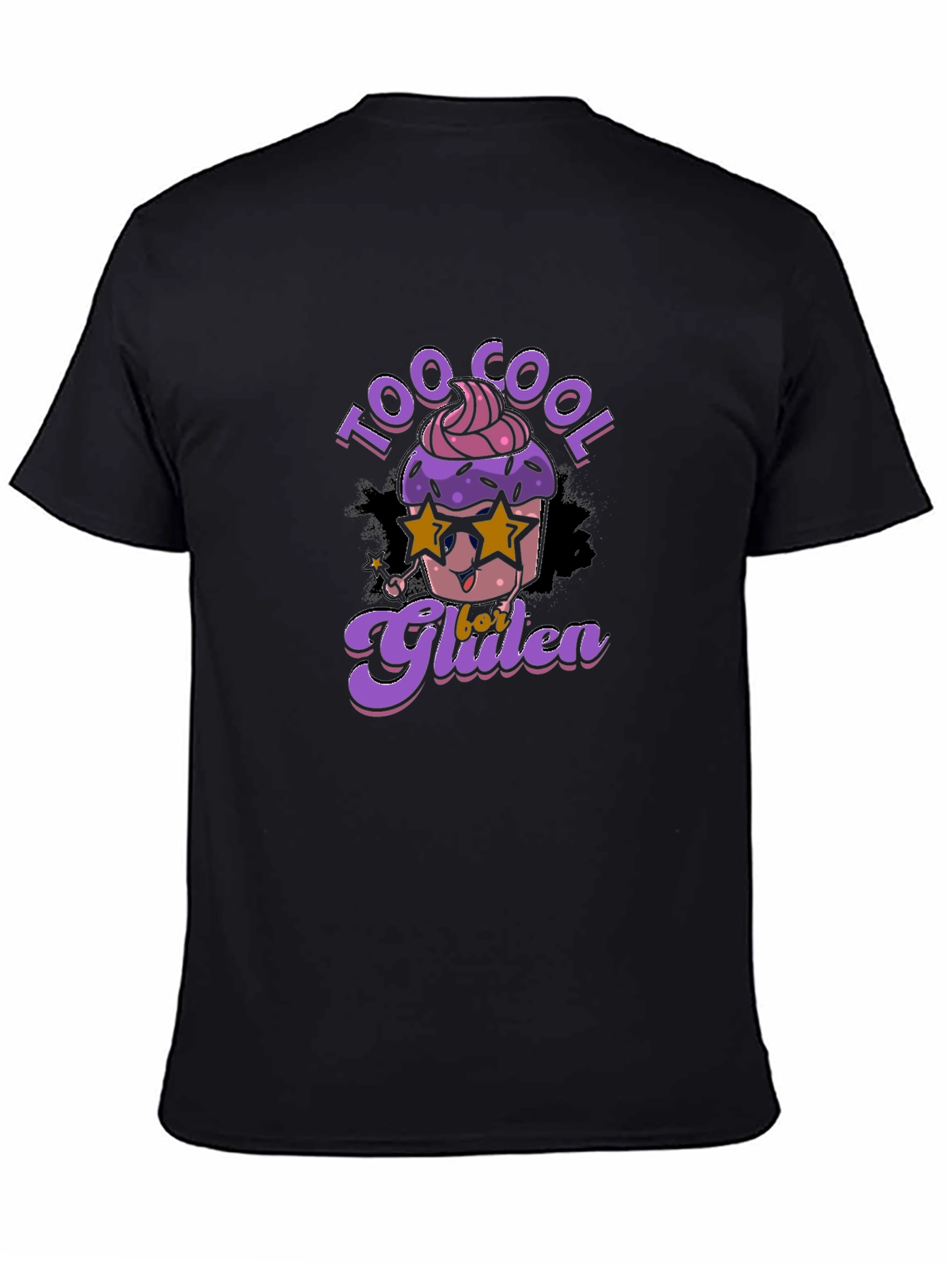 Black Too Cool for Gluten Black T-Shirt view 4