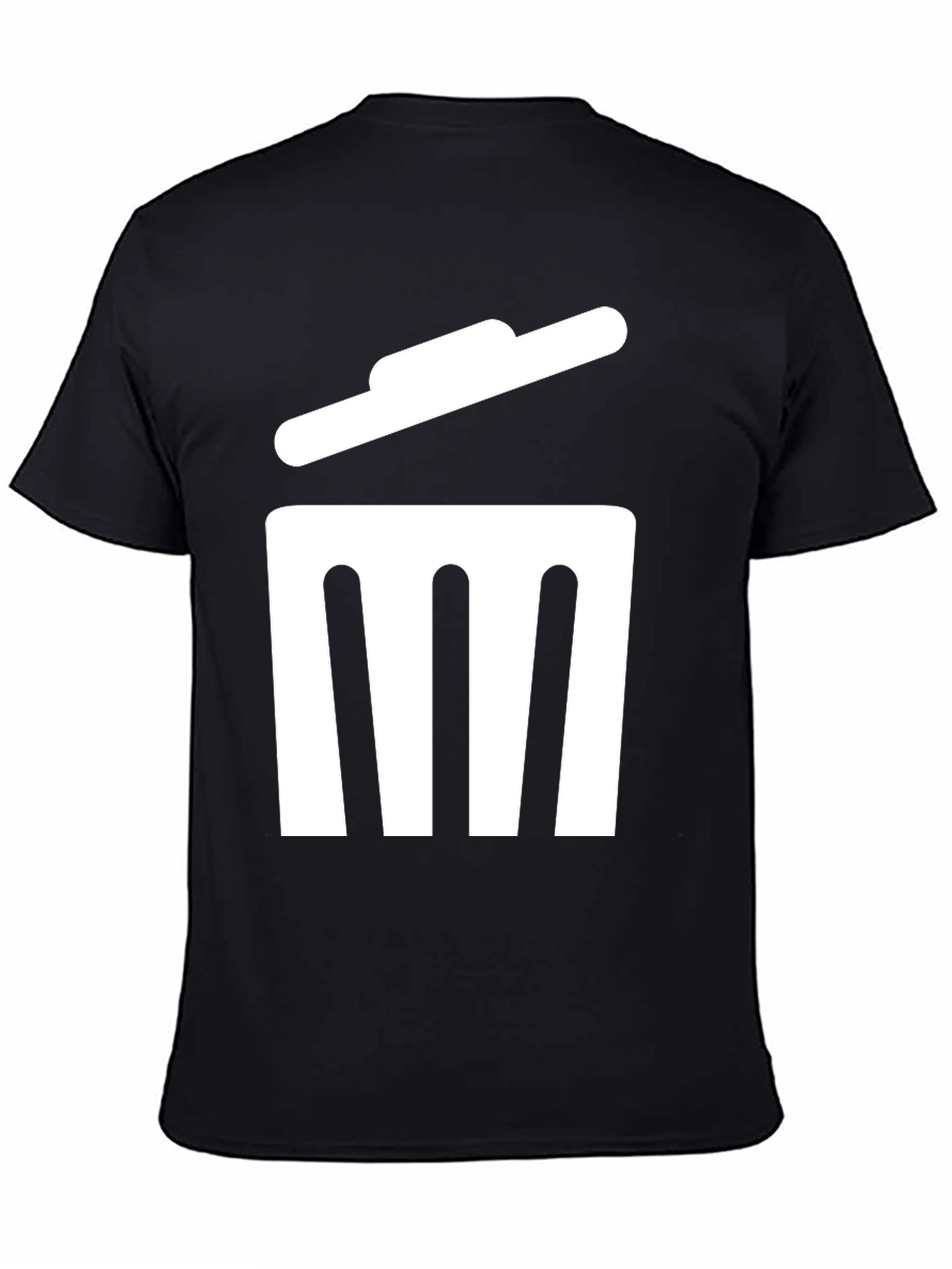 Black Trash Can Graphic T-Shirt - Black Cotton Tee view 4