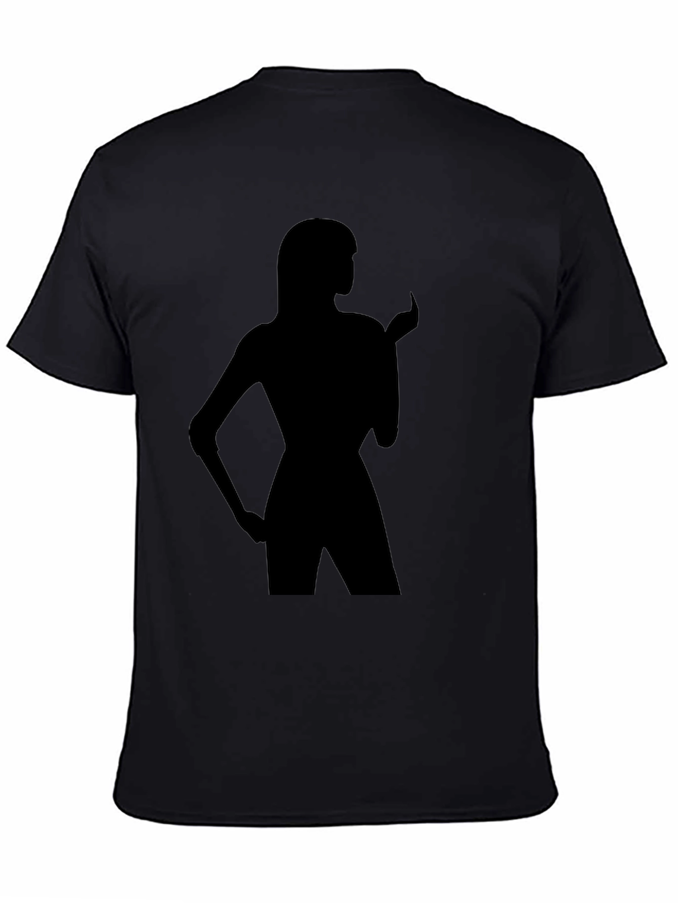 Black Silhouette Tee - Black T-Shirt with Figure Graphic view 4