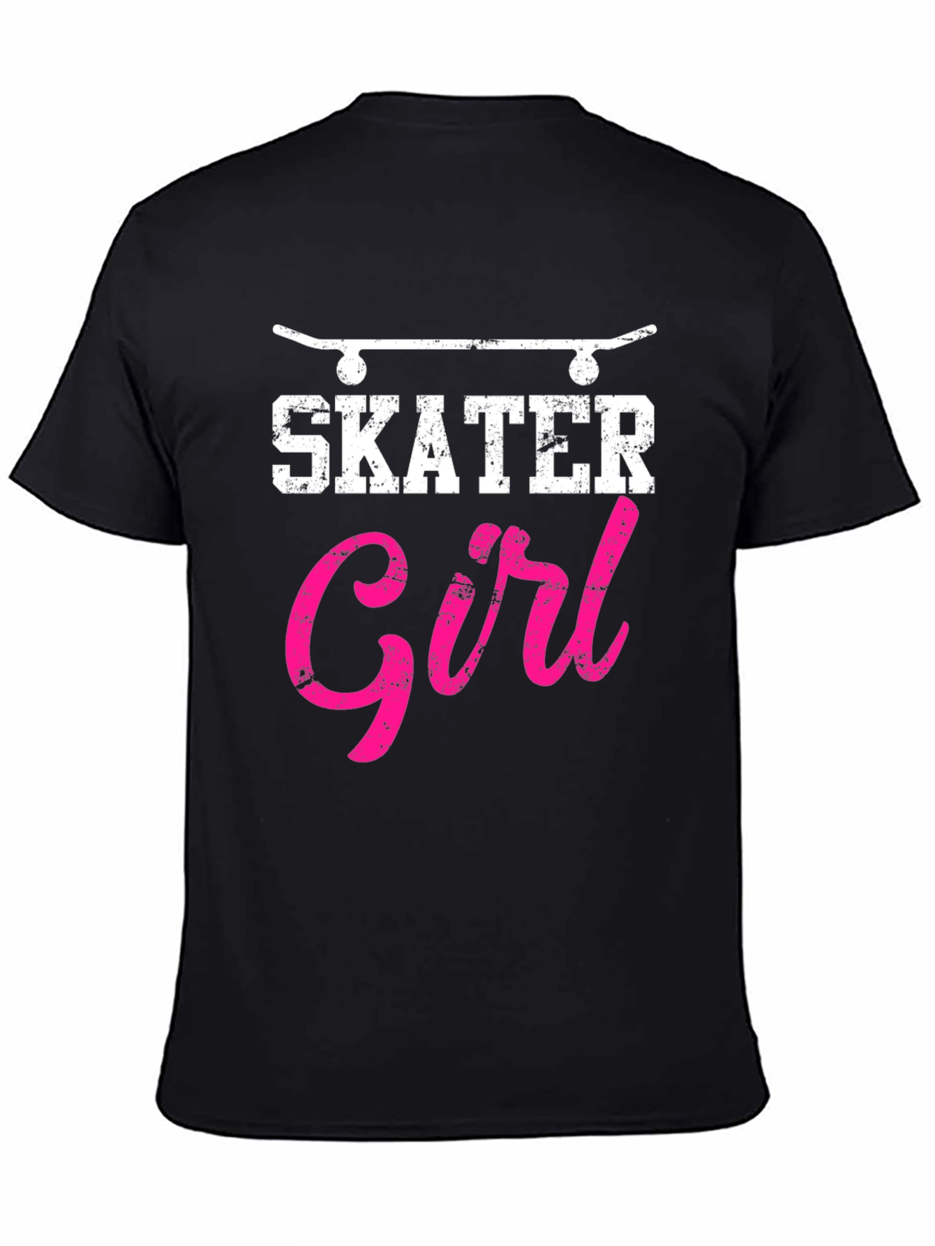 Black Skater Girl Graphic T-Shirt - Cool Skateboarding Tee view 4