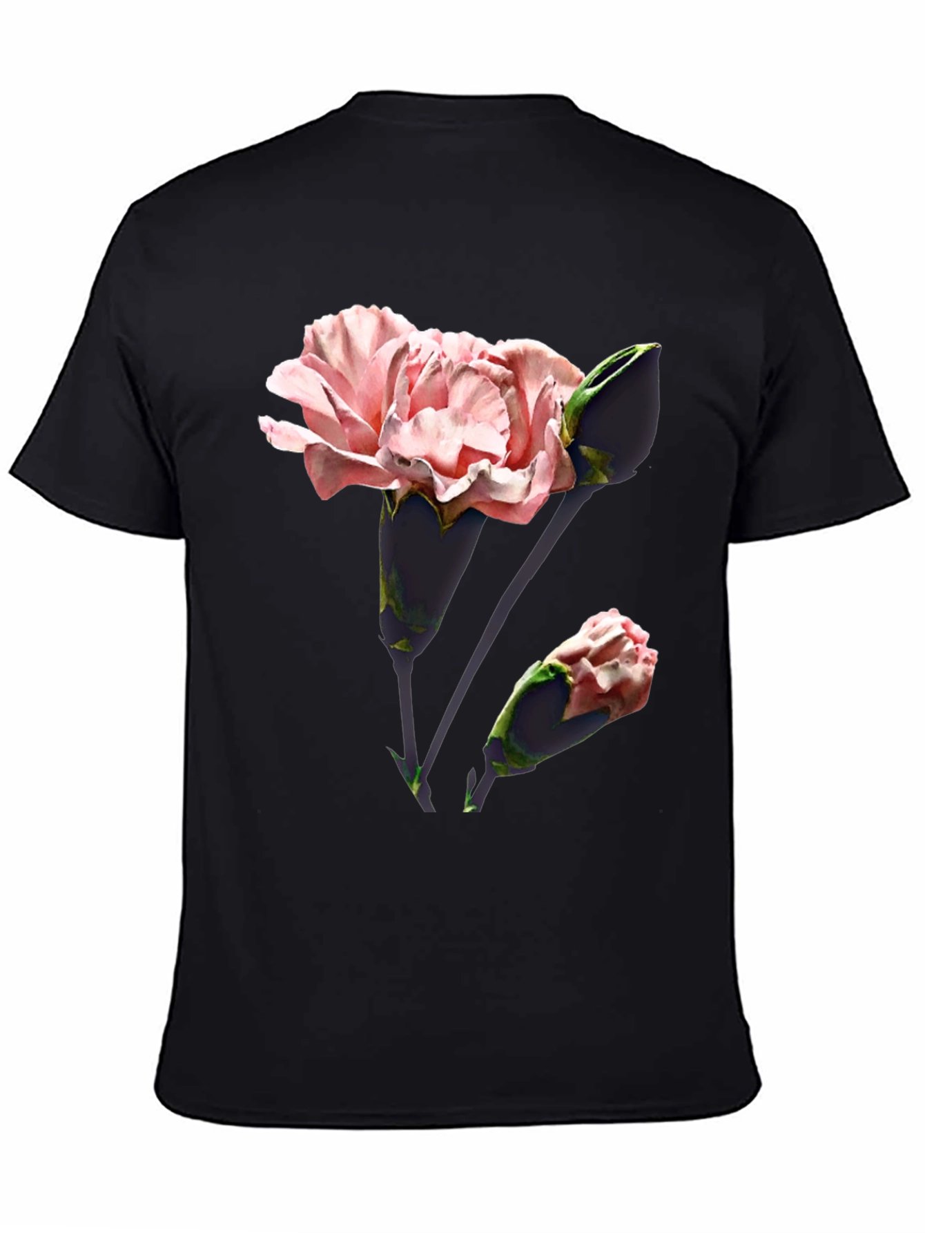 Black Floral Print T-Shirt - Stylish & Comfortable view 4