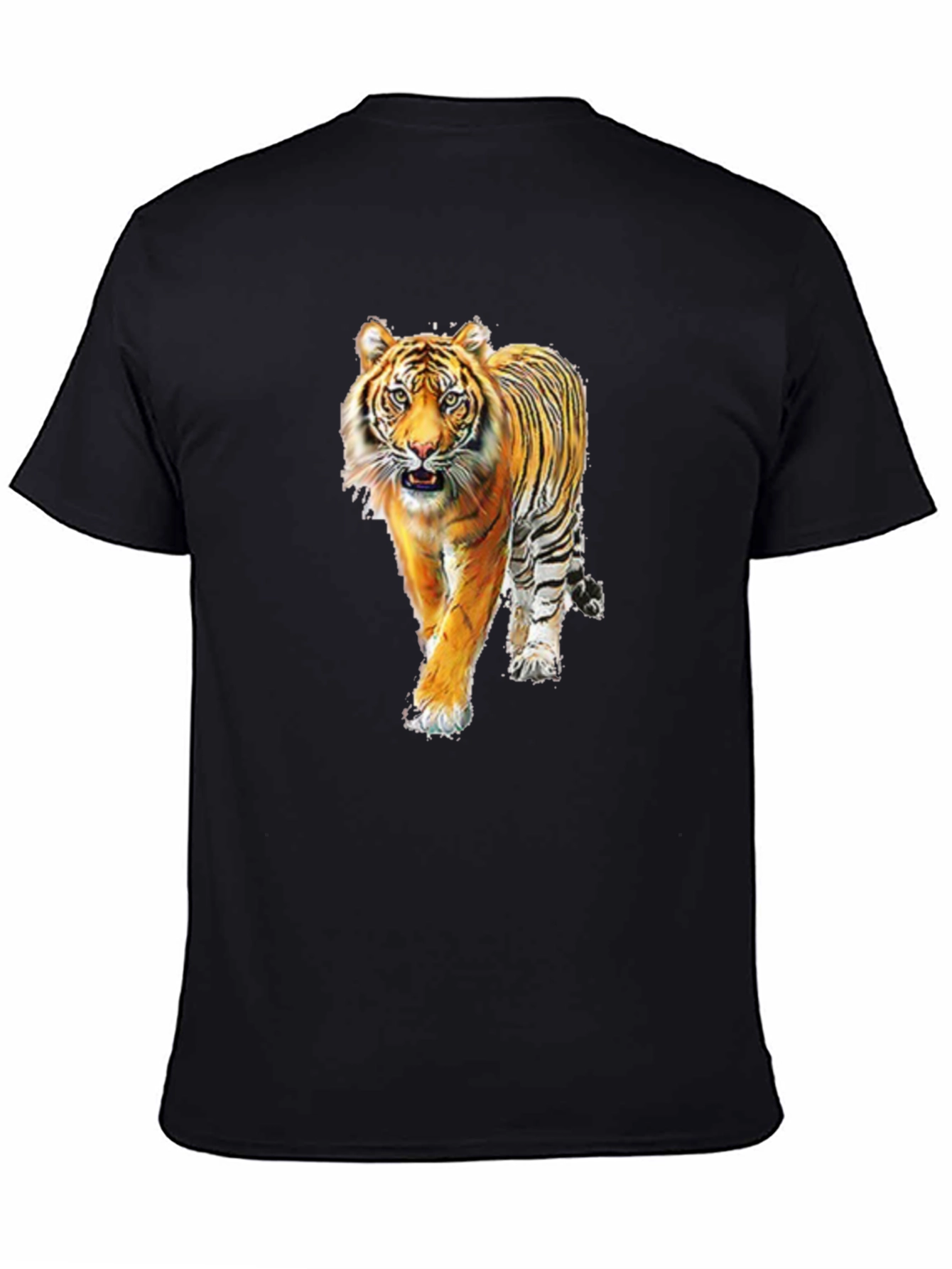 Black Tiger Graphic Print Black T-Shirt view 4