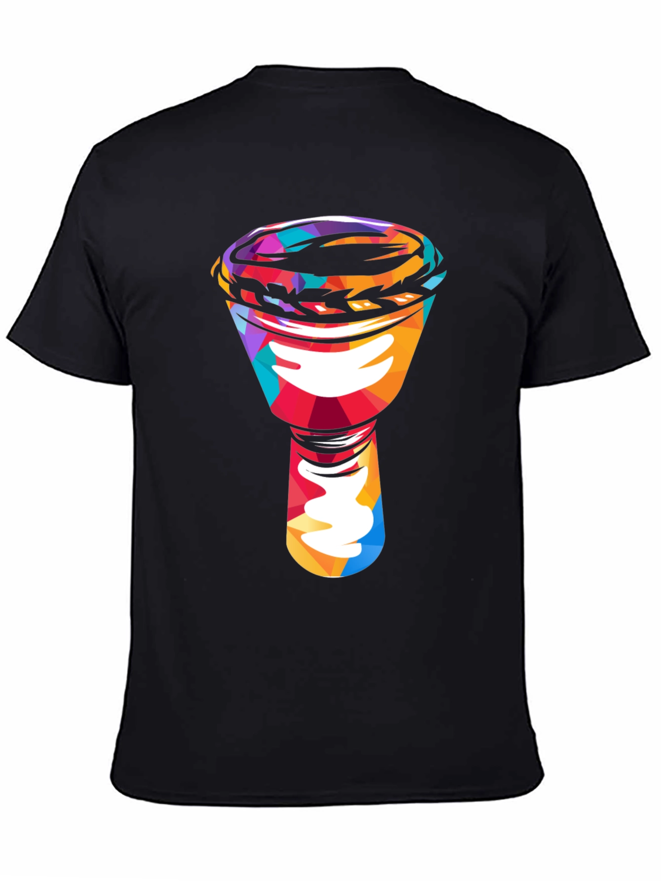 Black Colorful Darbuka Drum Graphic T-Shirt view 4