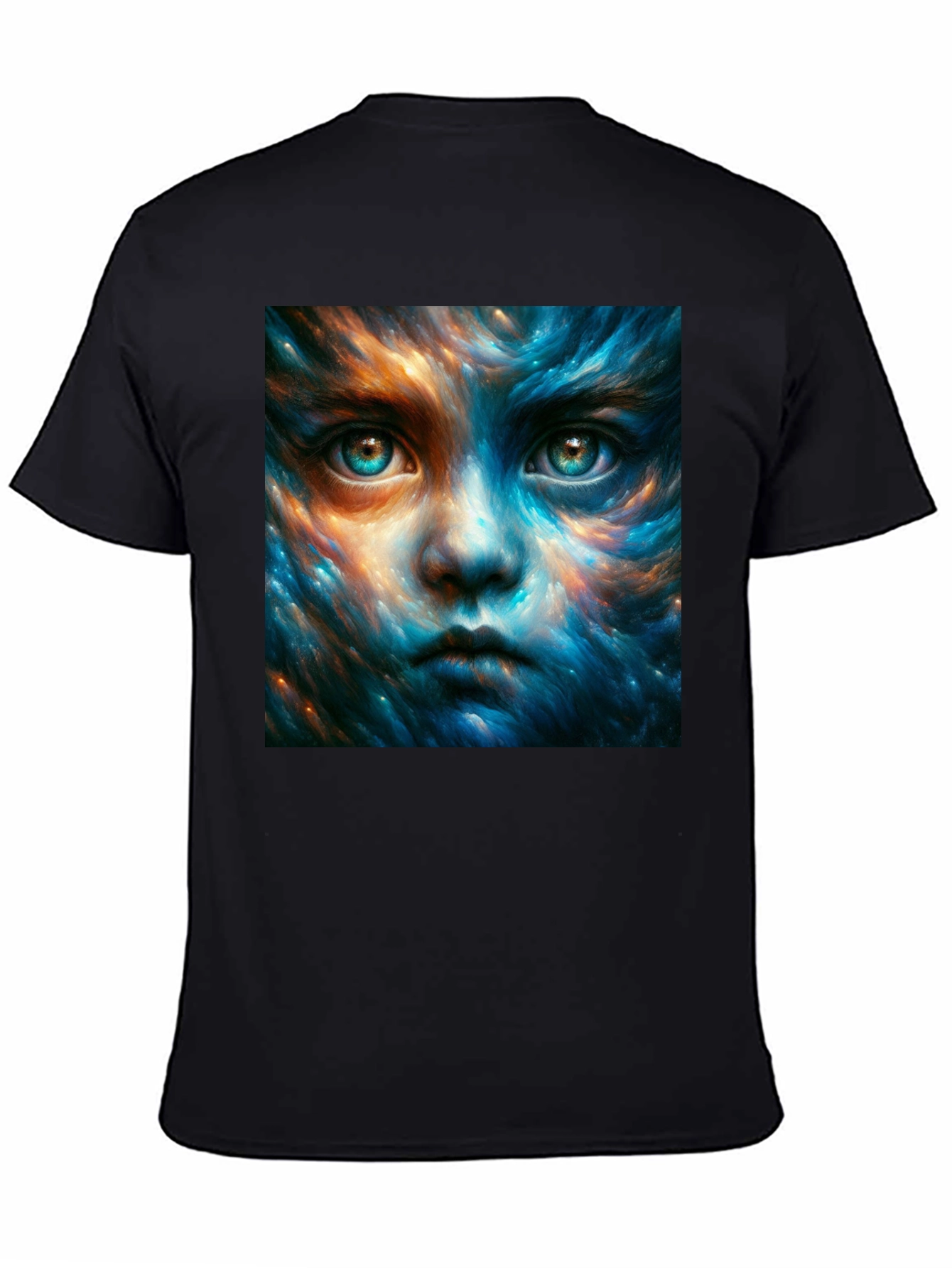 Black Mystic Face Graphic Black T-Shirt view 4