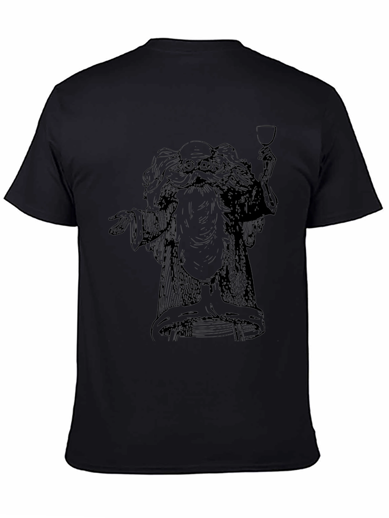 Black Wizard Graphic Black T-Shirt view 4