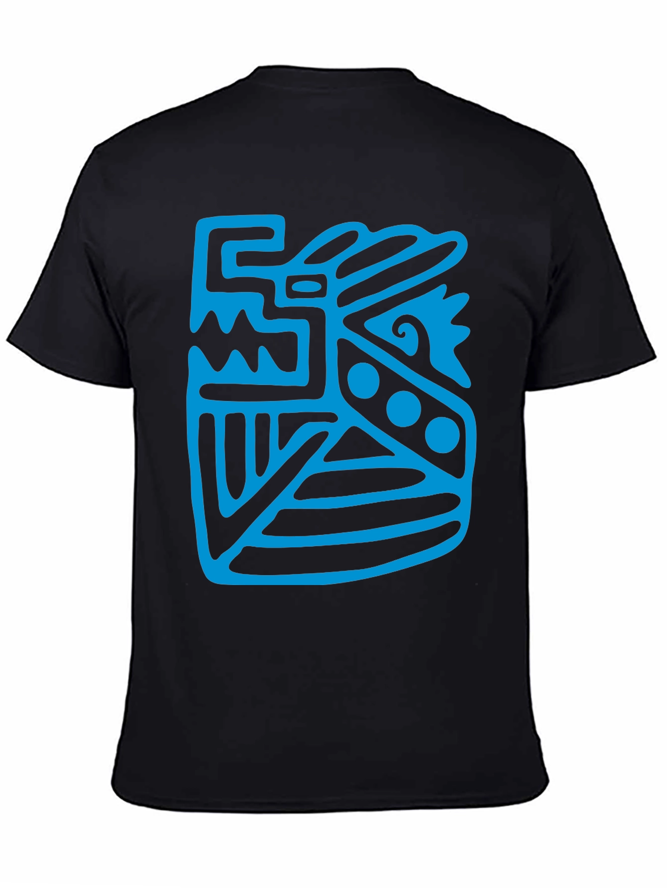 Black Aztec Design Black T-Shirt view 4