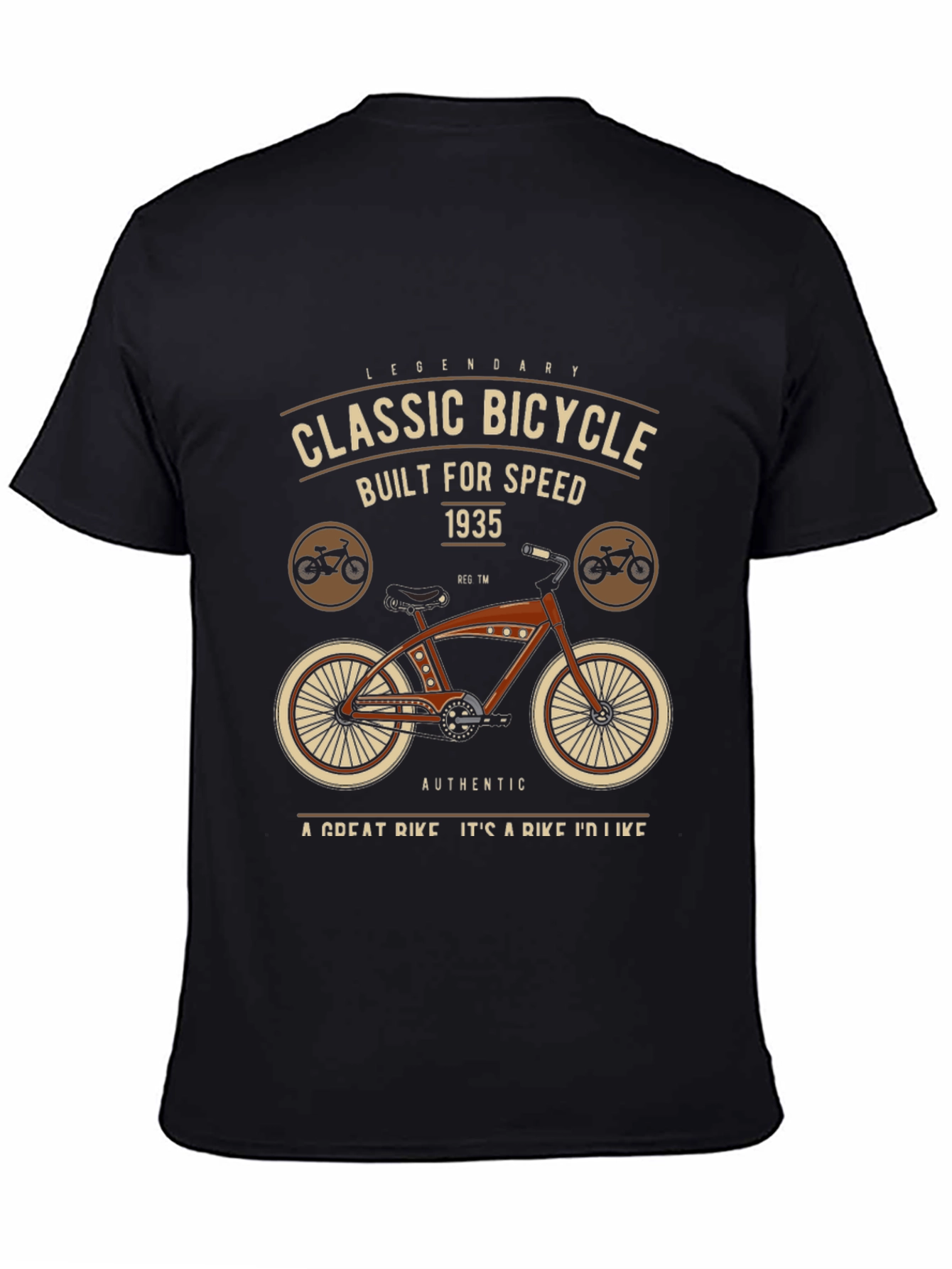 Black Classic Bicycle Graphic T-Shirt view 4